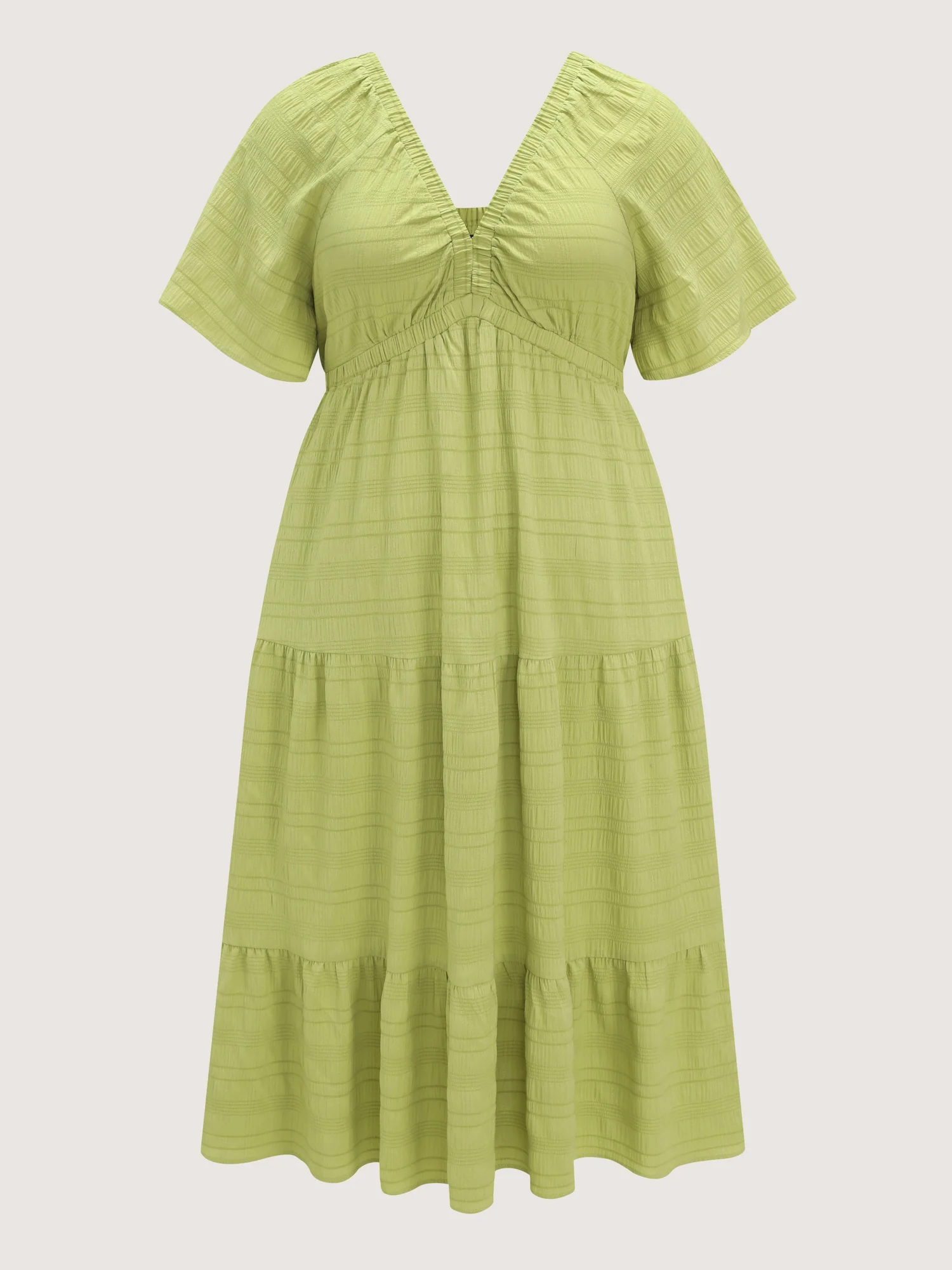 Deep V-Neckline Tiered Flowy Maxi Dress - Image 9