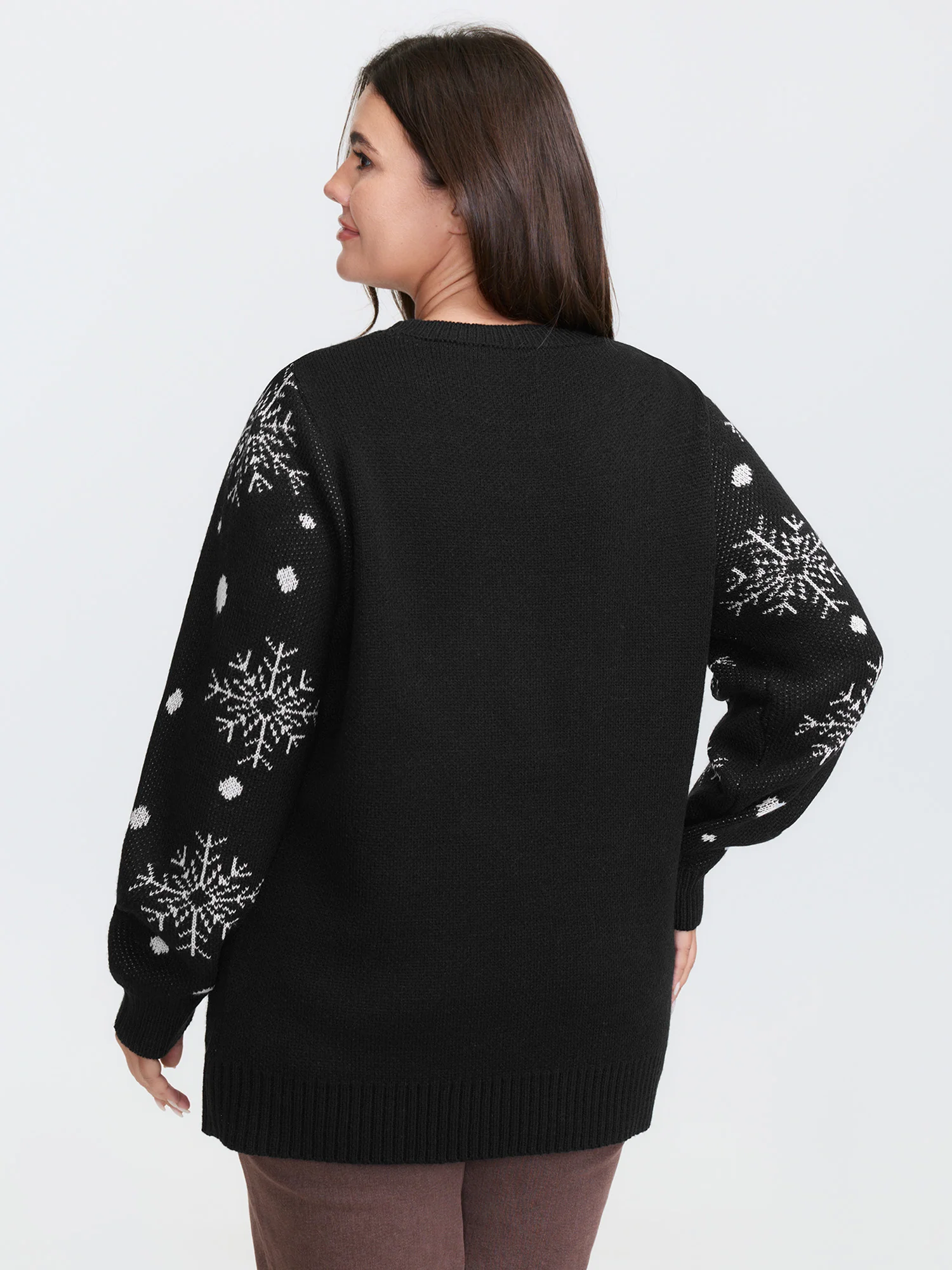 Deer Snowflake Pattern Jacquard Pullover - Image 11