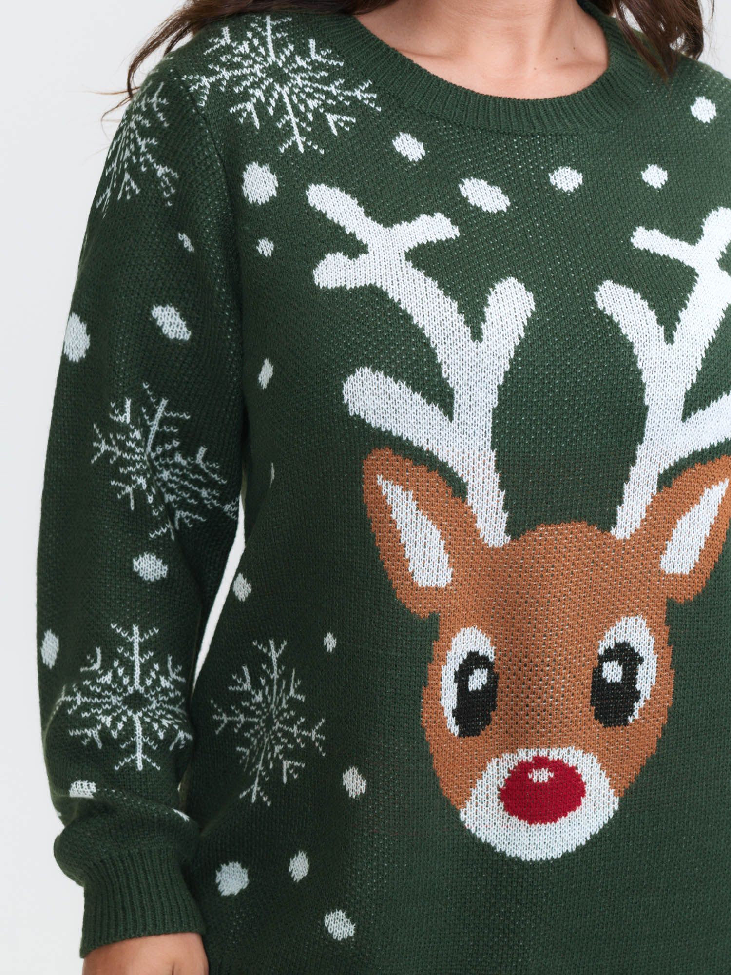 Deer Snowflake Pattern Jacquard Pullover - Image 13