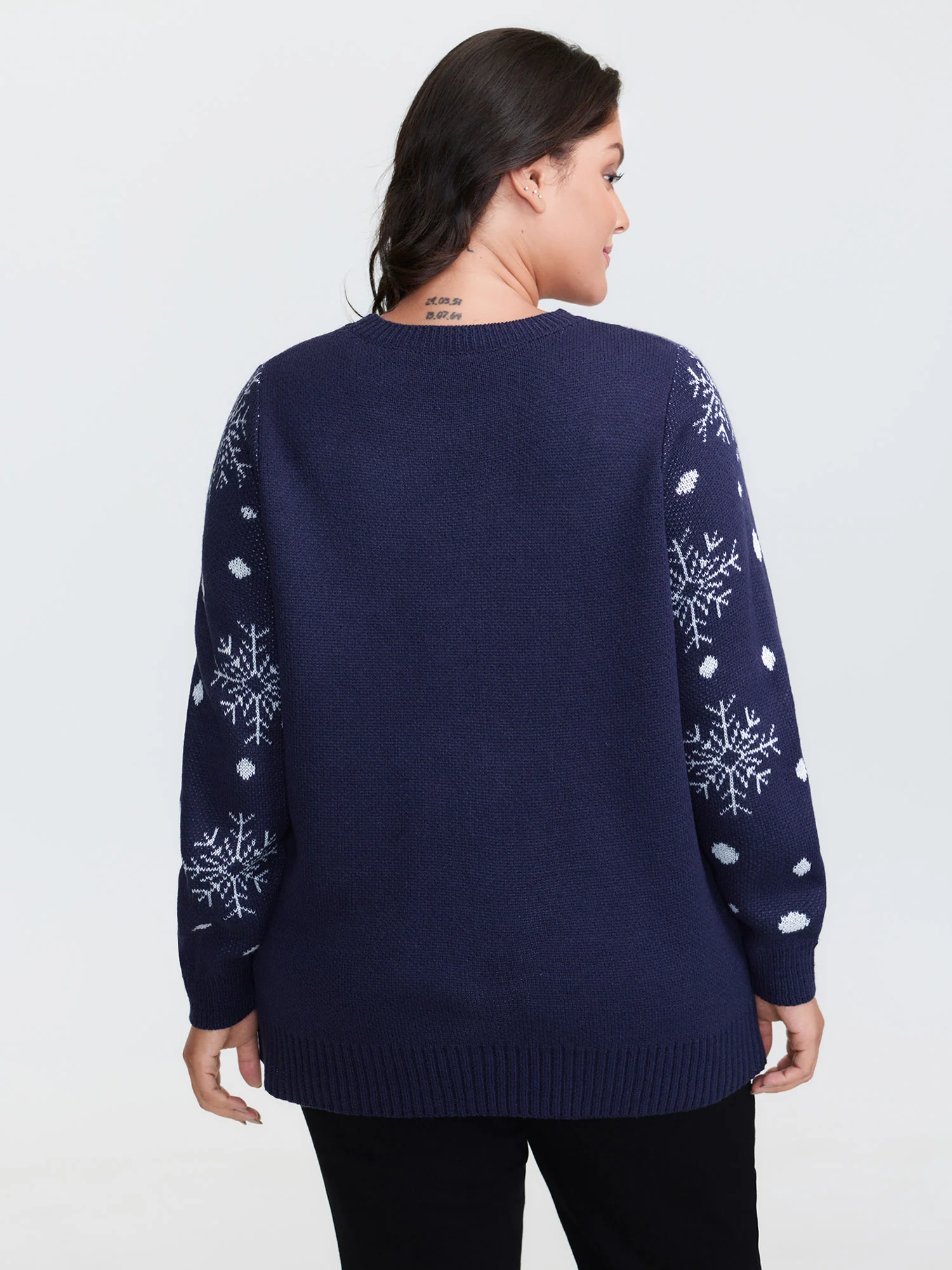 Deer Snowflake Pattern Jacquard Pullover - Image 19