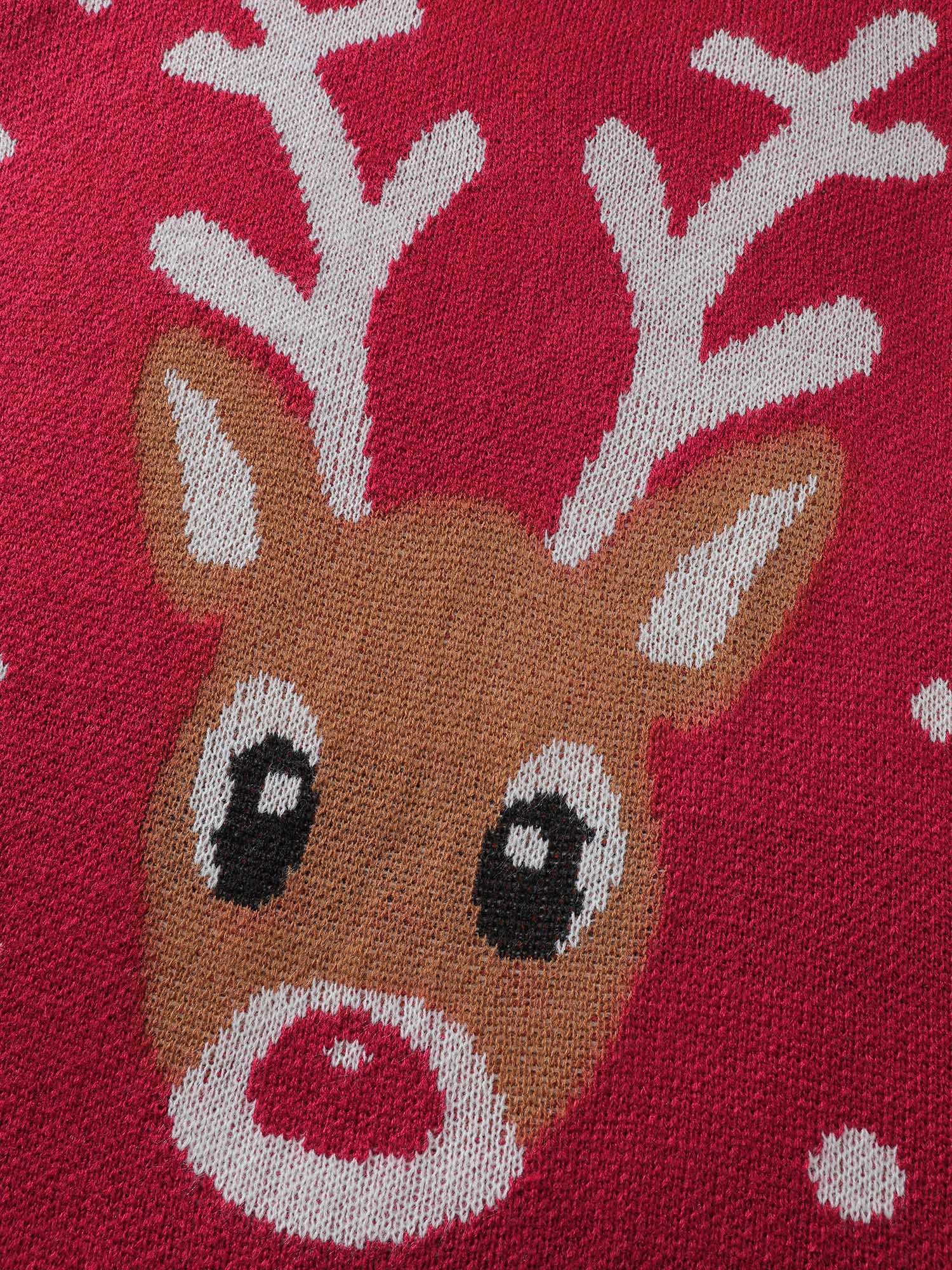 Deer Snowflake Pattern Jacquard Pullover - Image 5