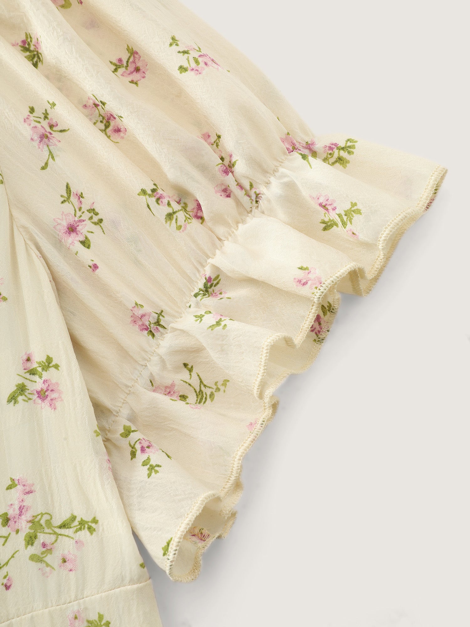 Delicate Floral Print Bow-Knot Maxi Dress - Image 5
