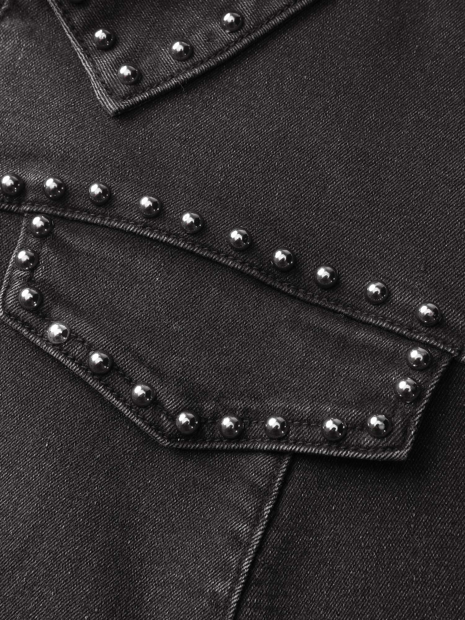 Denim Chest Flaps Zipper Jacket - Image 6