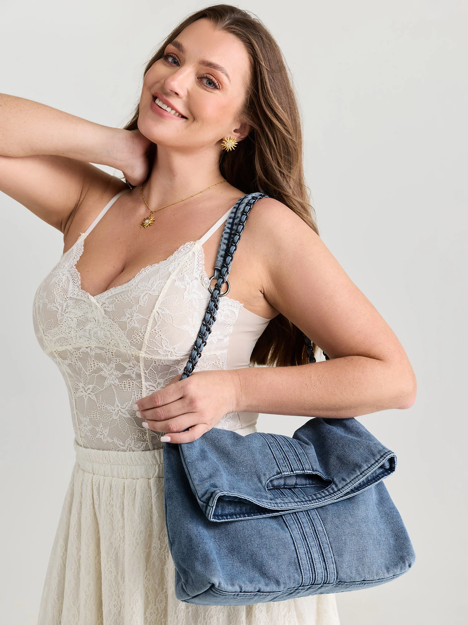 Denim Like Washed Tote Bag - Image 2