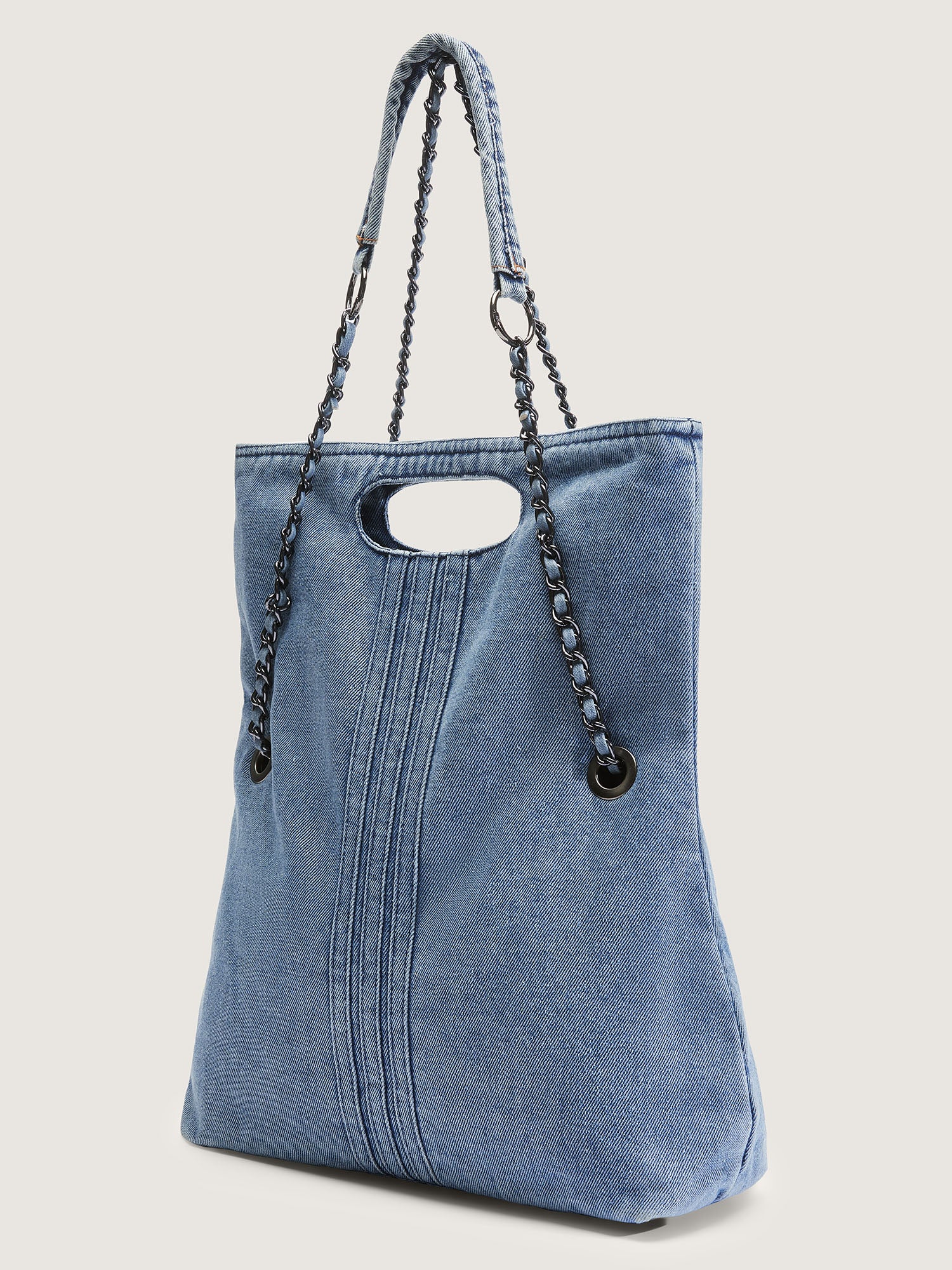 Denim Like Washed Tote Bag - Image 4