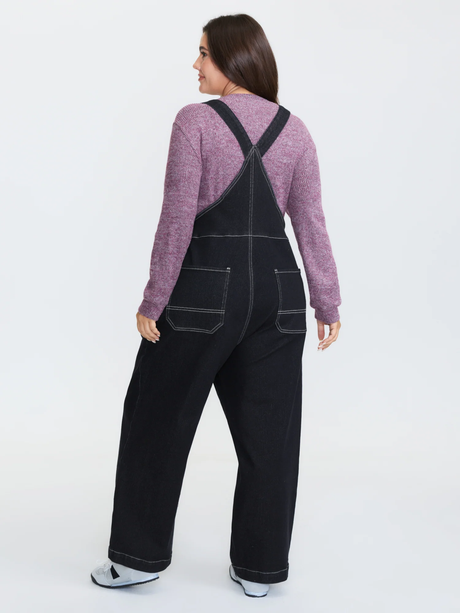 Supersoft Denim Overall Straps Wide-Leg Jumpsuit - Image 4