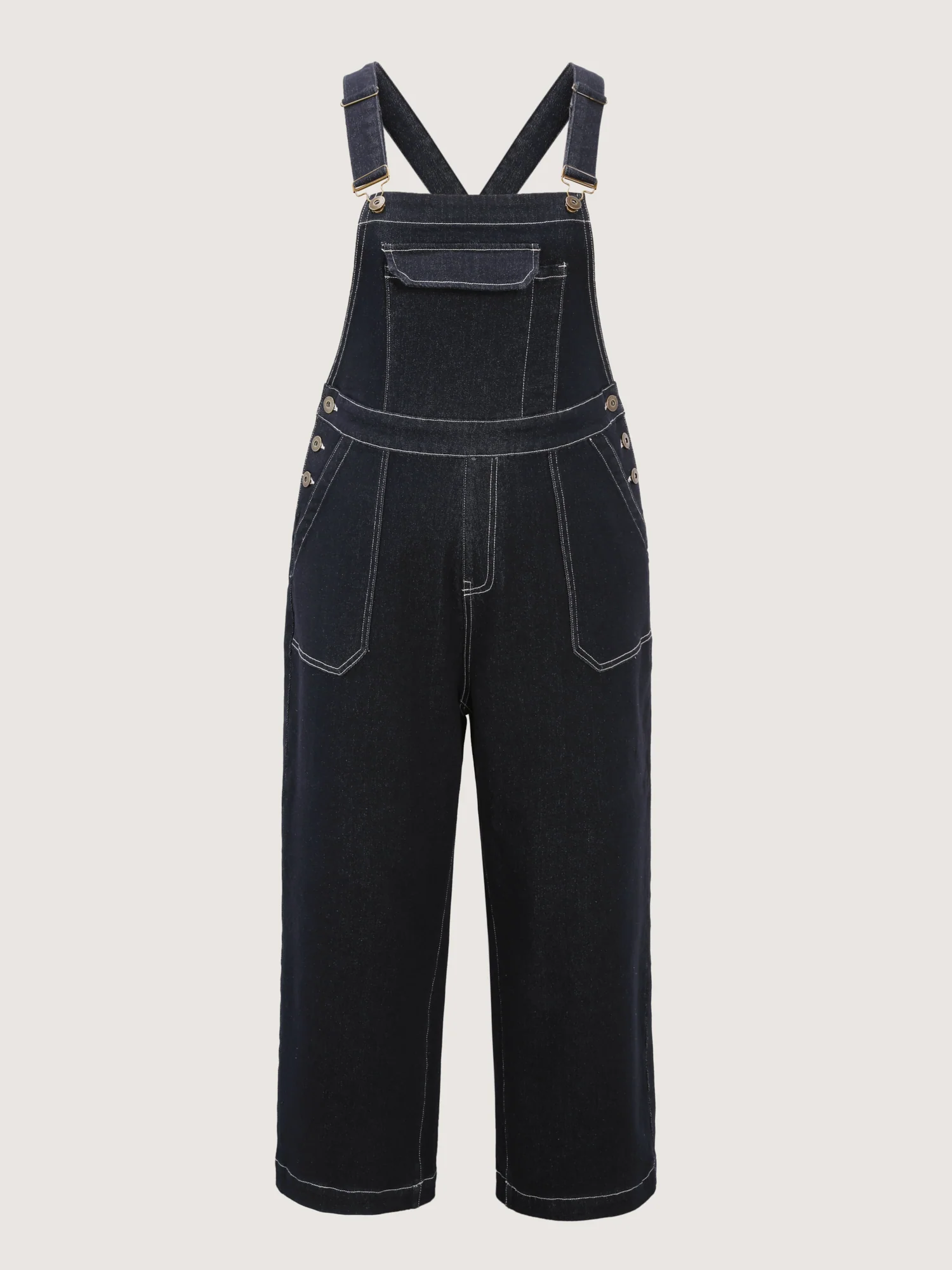 Supersoft Denim Overall Straps Wide-Leg Jumpsuit - Image 7