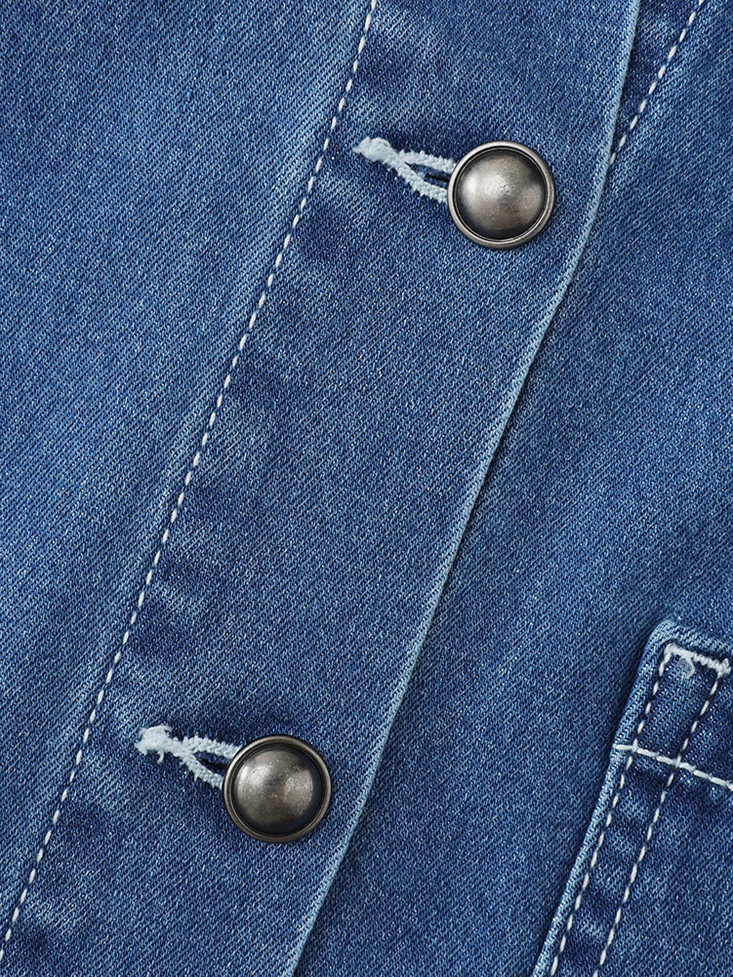 Denim Waist-Defining Shirt Dress - Image 5