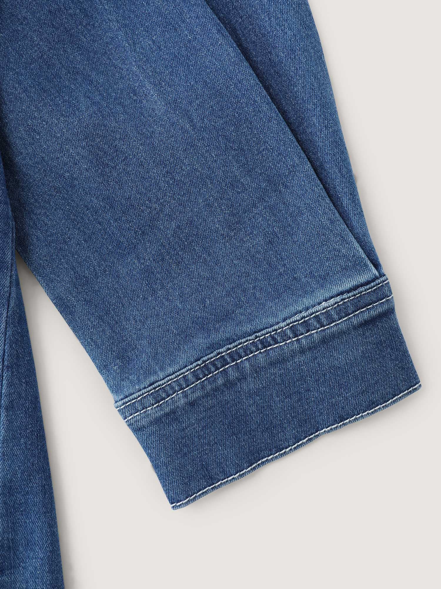 Denim Waist-Defining Shirt Dress - Image 6