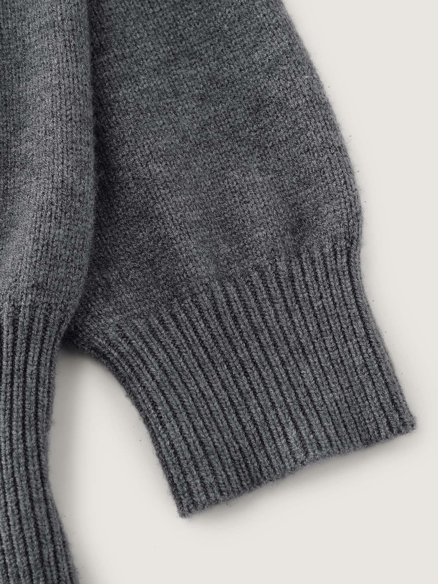 Detachable Shawl Round Neck Pullover - Image 6