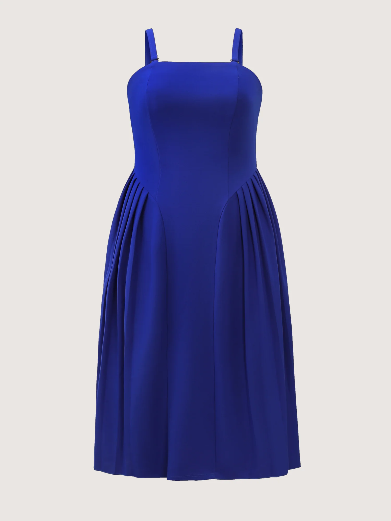 Detachable Shoulder Straps Pleated Midi Dress - Image 5