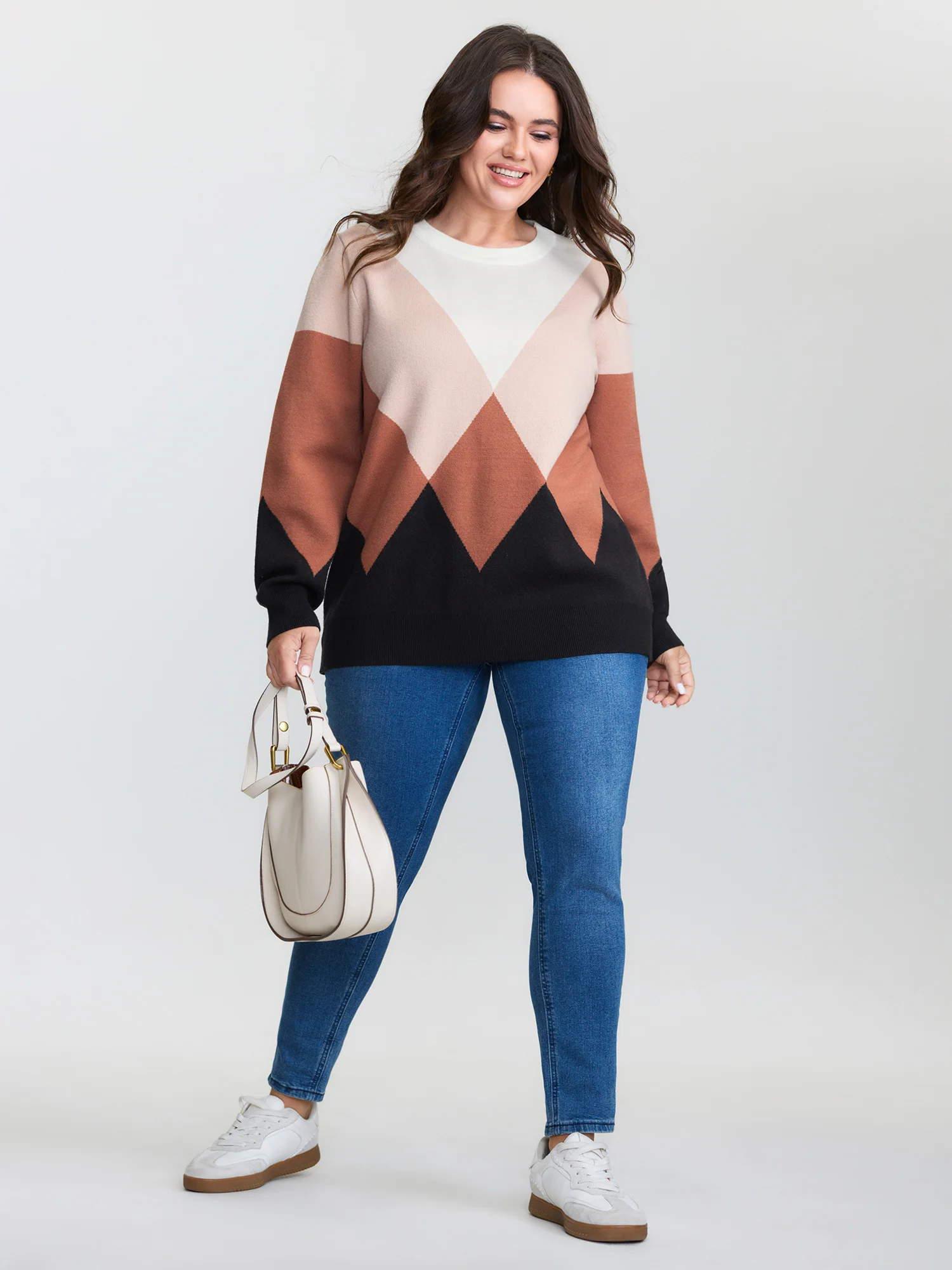 Diamond Colorblock Jacquard Pullover - Image 3