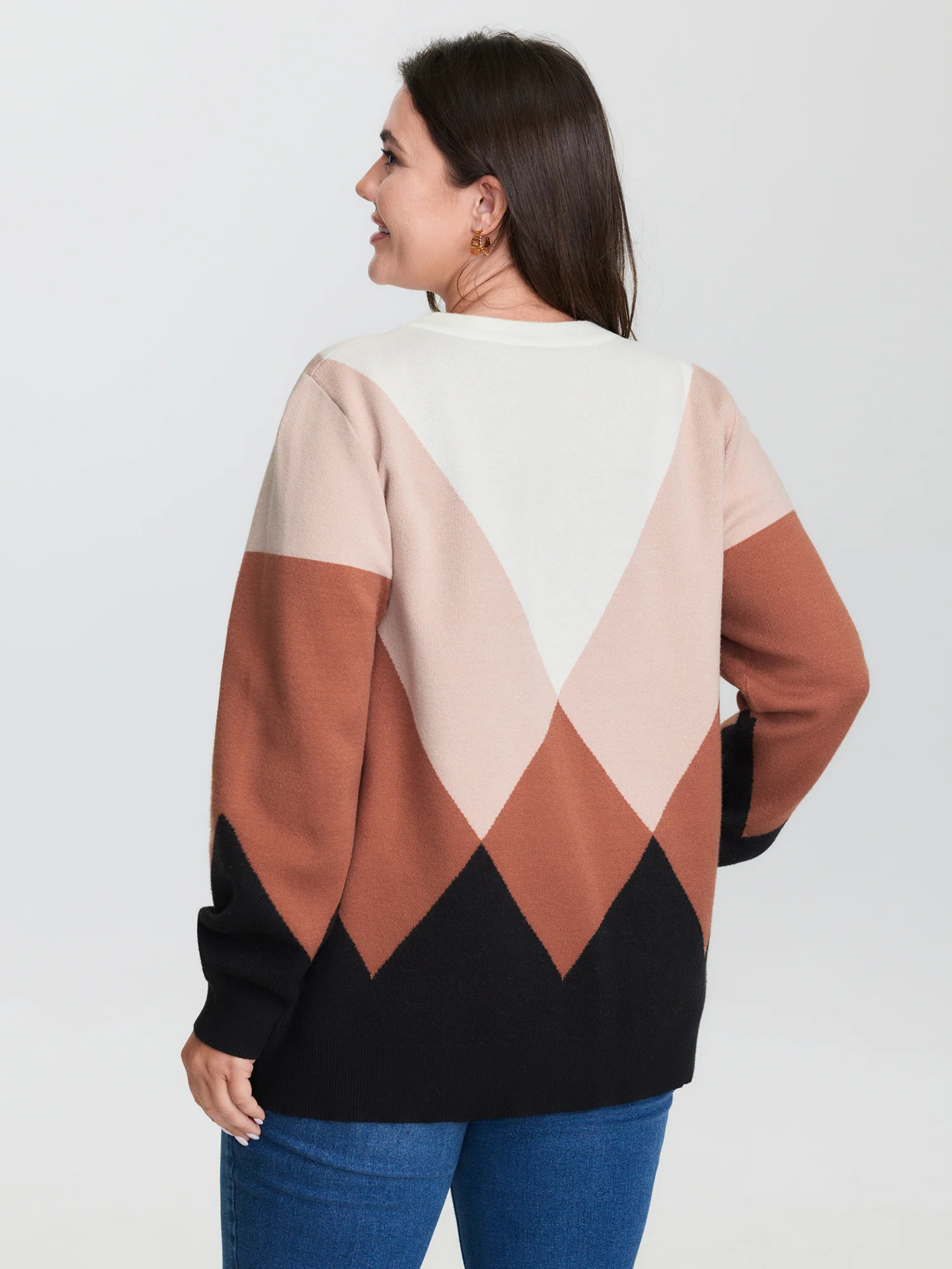 Diamond Colorblock Jacquard Pullover - Image 4