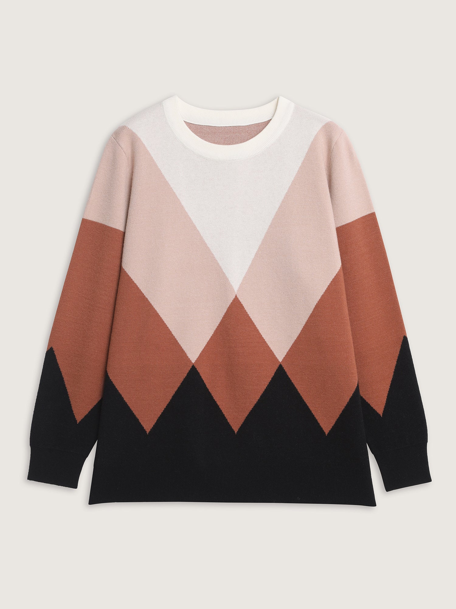 Diamond Colorblock Jacquard Pullover - Image 7