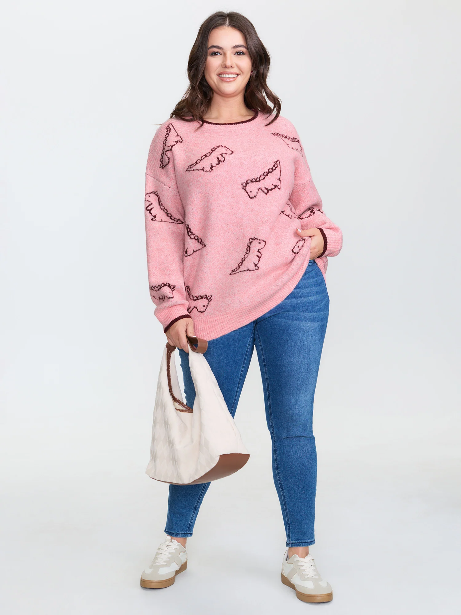 Dinosaur Pattern Jacquard Pullover - Image 3