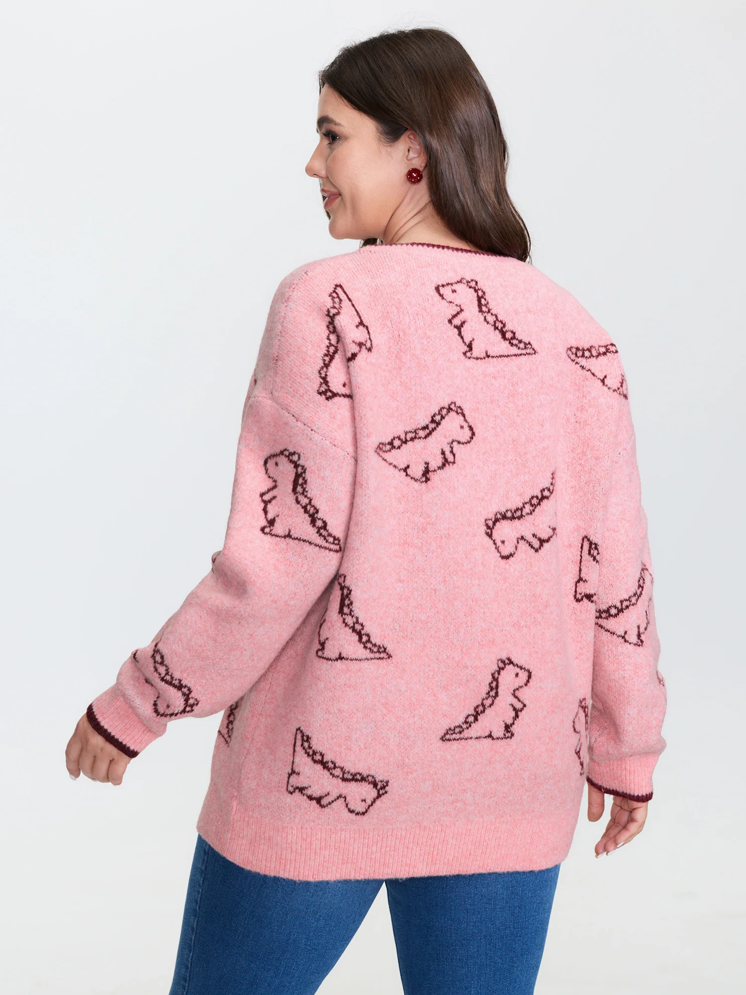 Dinosaur Pattern Jacquard Pullover - Image 4