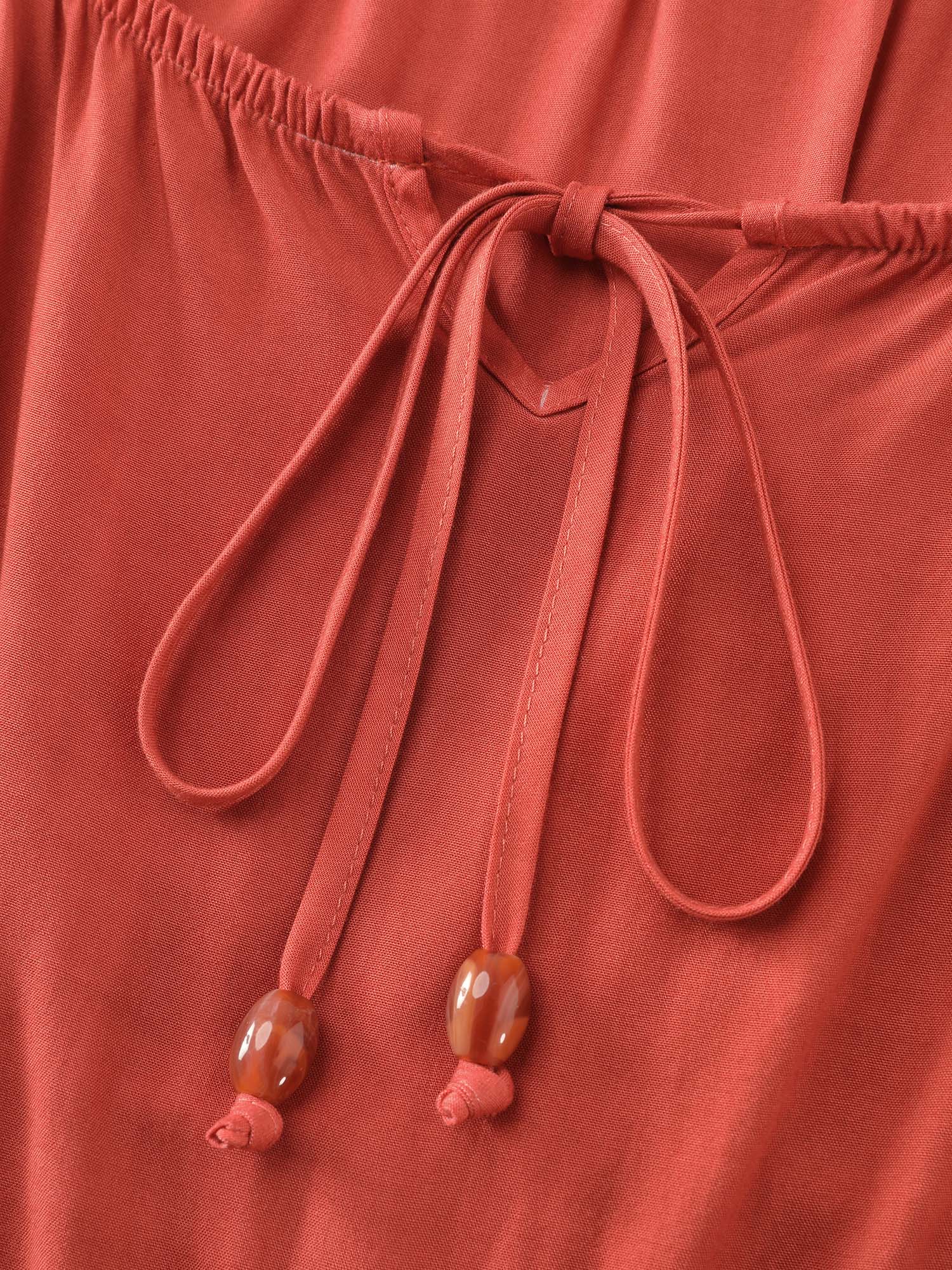 Dip Dyed Drawstring Neck Midi Dress - Image 7