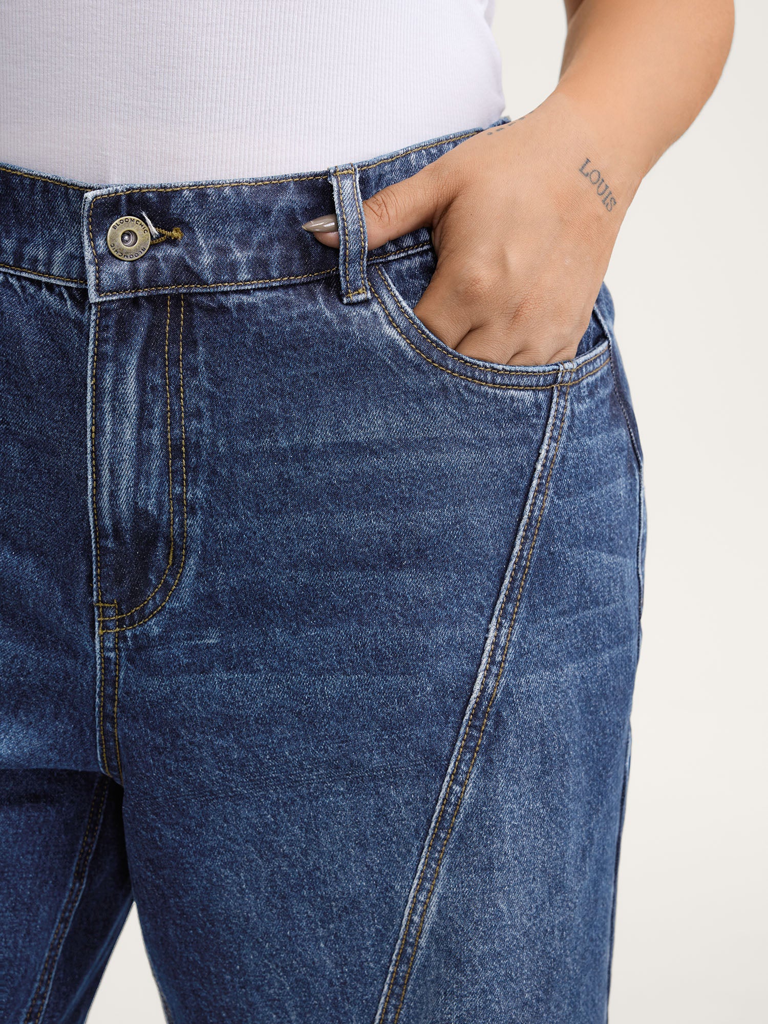 Everyday Wide-Leg Elastic Back Waist Jeans - Image 3