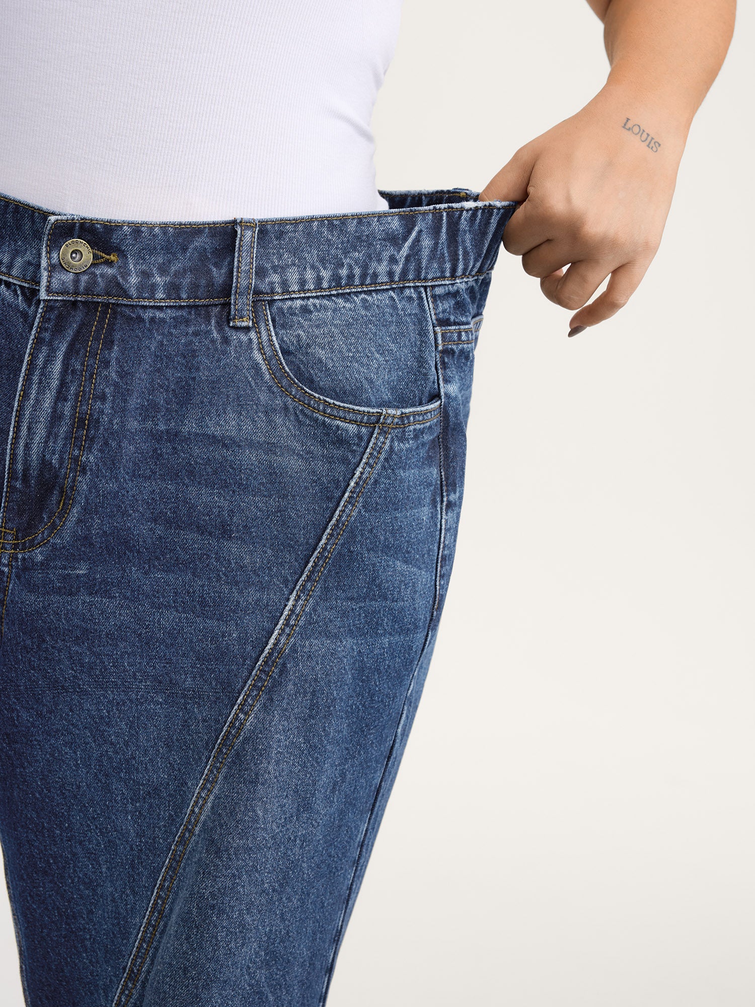 Everyday Wide-Leg Elastic Back Waist Jeans - Image 4
