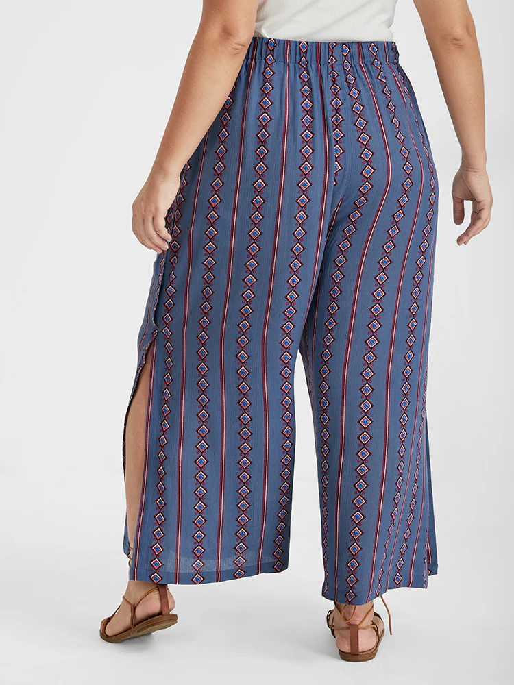 Ditsy Floral Belted Split Loose Pants - Image 4