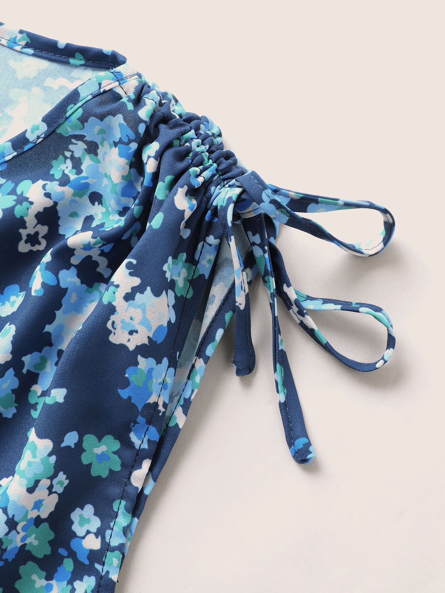 Ditsy Floral Drawstring Lace Patchwork Tank Top - Image 5