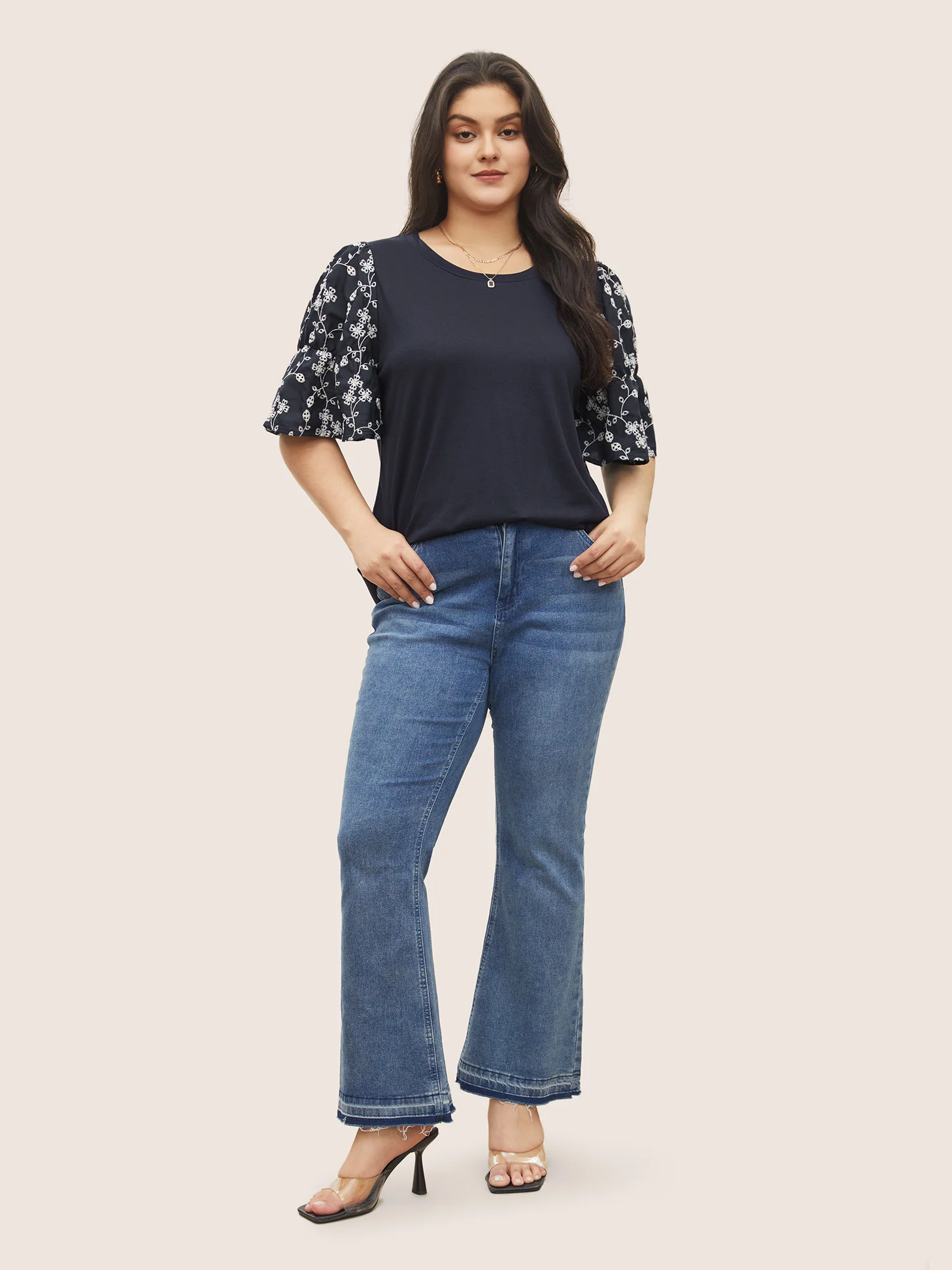 Ditsy Floral Patchwork Broderie Anglaise T-shirt - Image 5