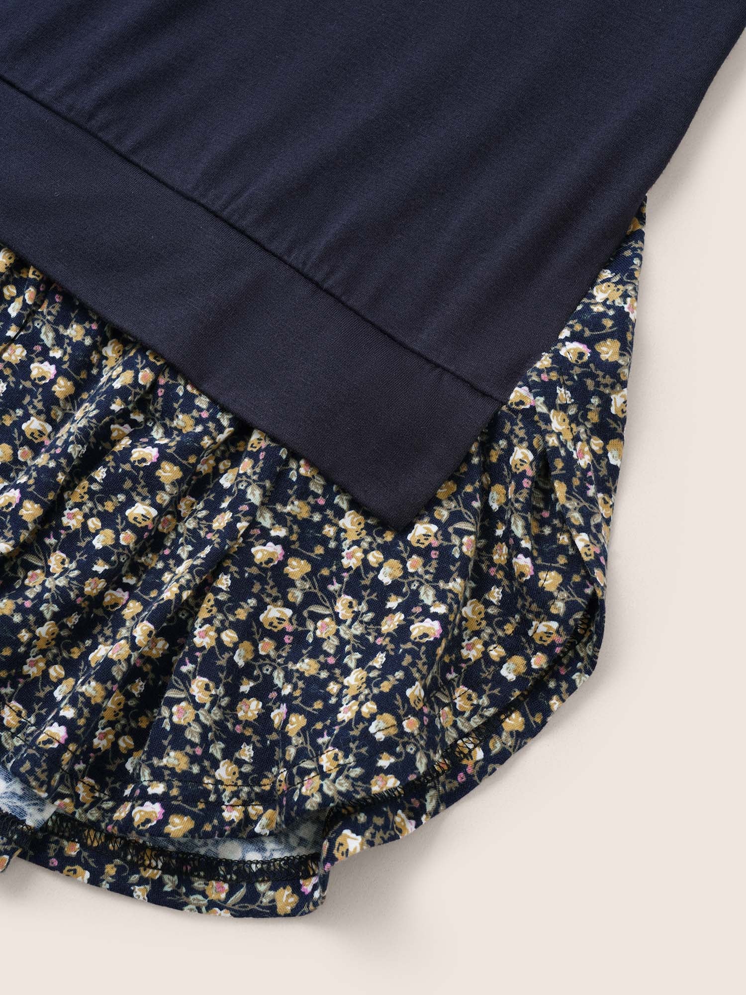 Ditsy Floral Patchwork Split Hem T-shirt - Image 5