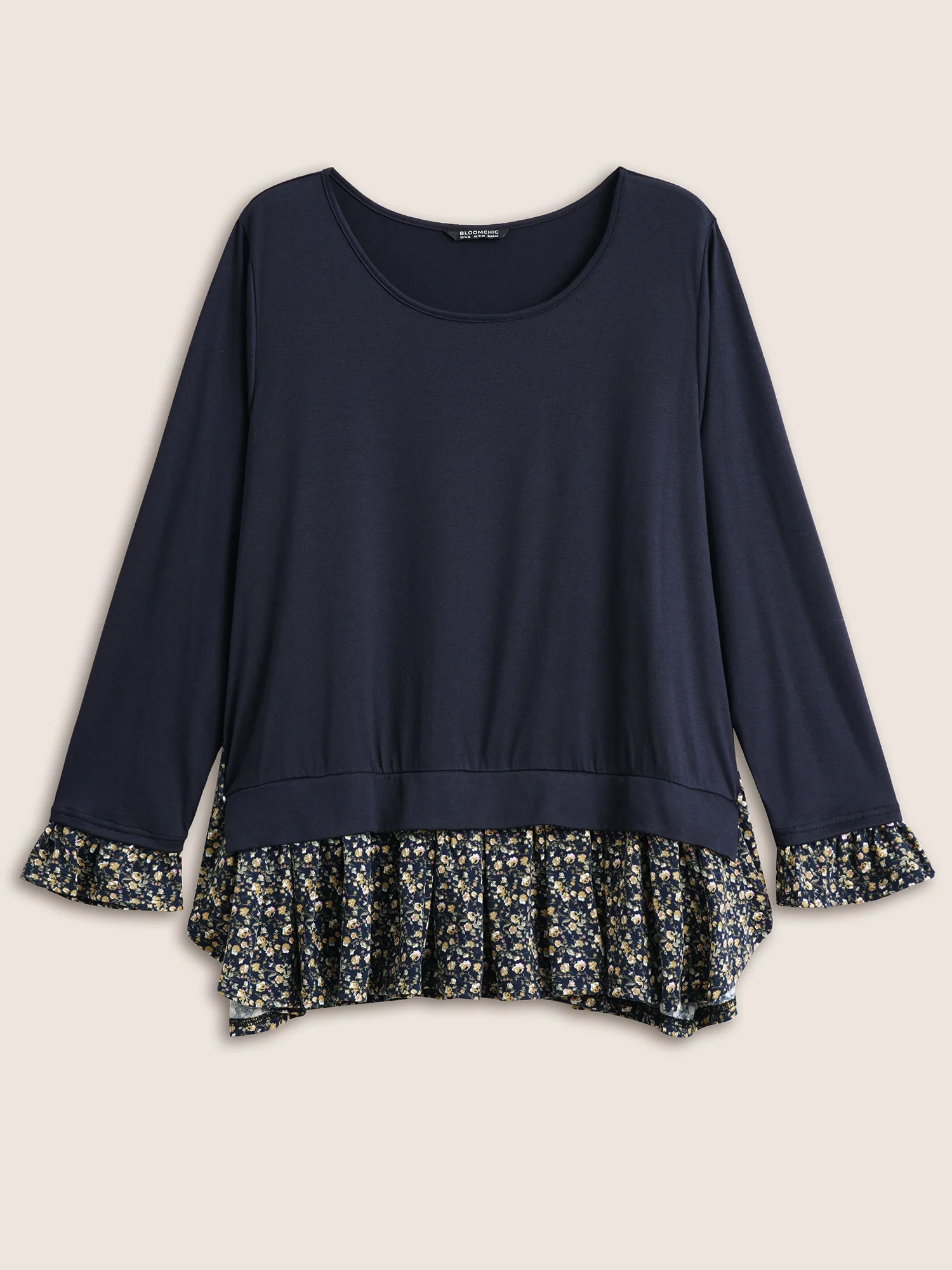 Ditsy Floral Patchwork Split Hem T-shirt - Image 7