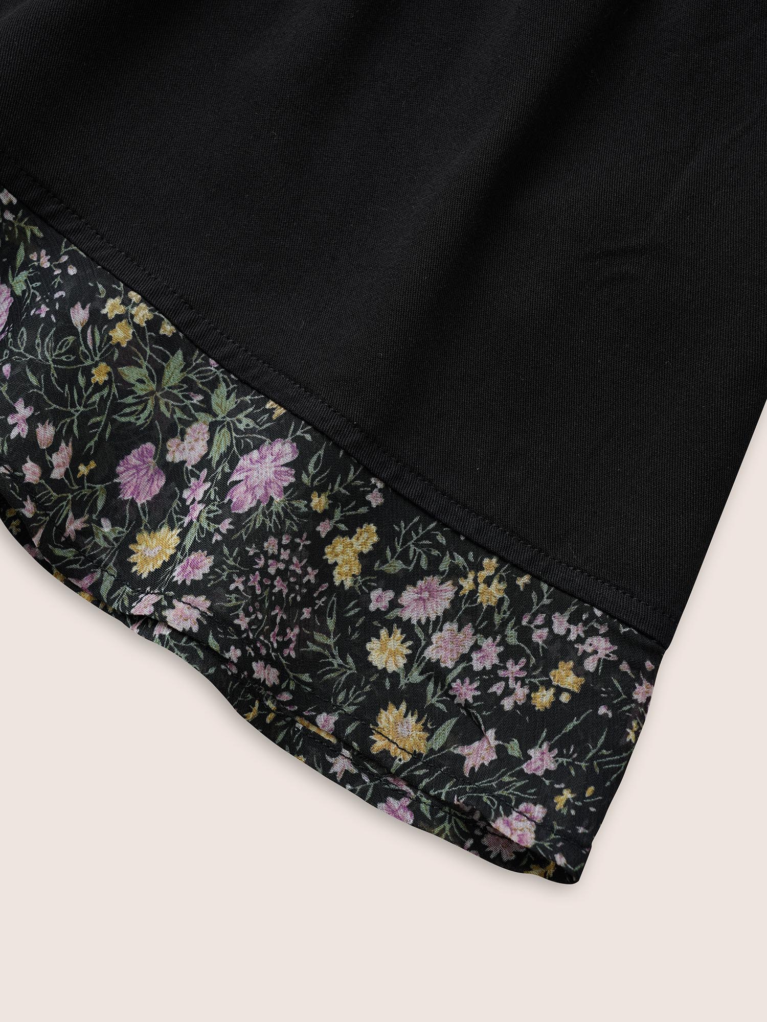 Ditsy Floral Patchwork Ties Flutter Sleeve Blouse - Image 6