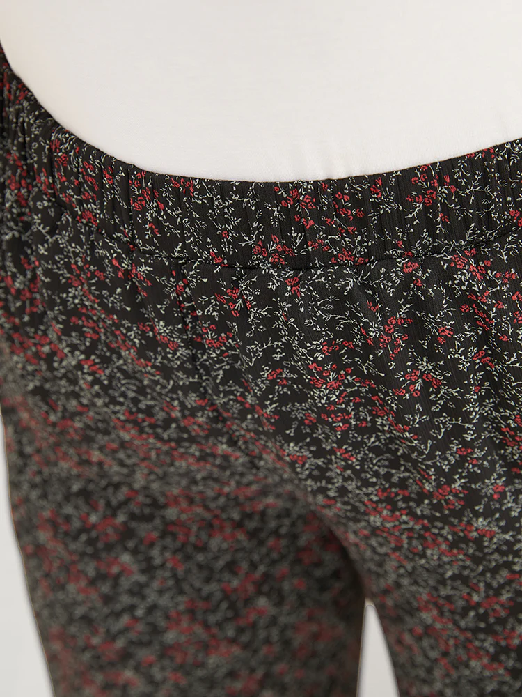 Ditsy Floral Pocket Elastic Waist Pants - Image 5