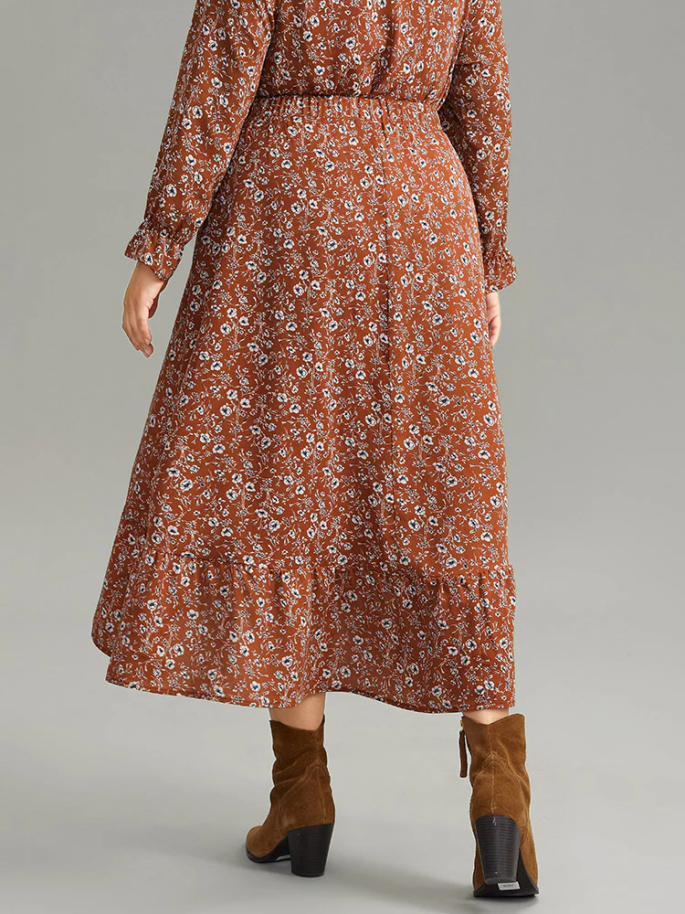 Ditsy Floral Pocket Elastic Waist Skirt - Image 2