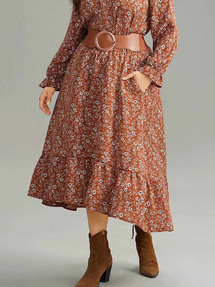 Ditsy Floral Pocket Elastic Waist Skirt - Image 3