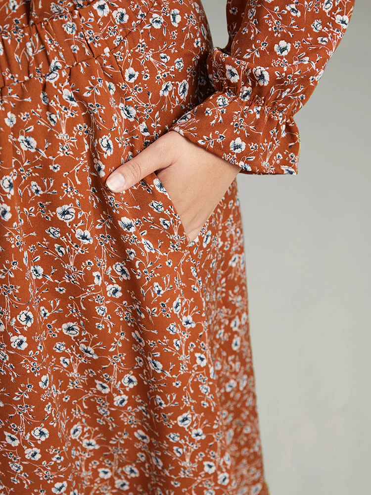 Ditsy Floral Pocket Elastic Waist Skirt - Image 6