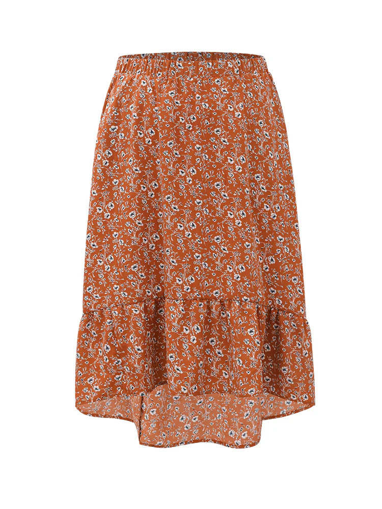 Ditsy Floral Pocket Elastic Waist Skirt - Image 7