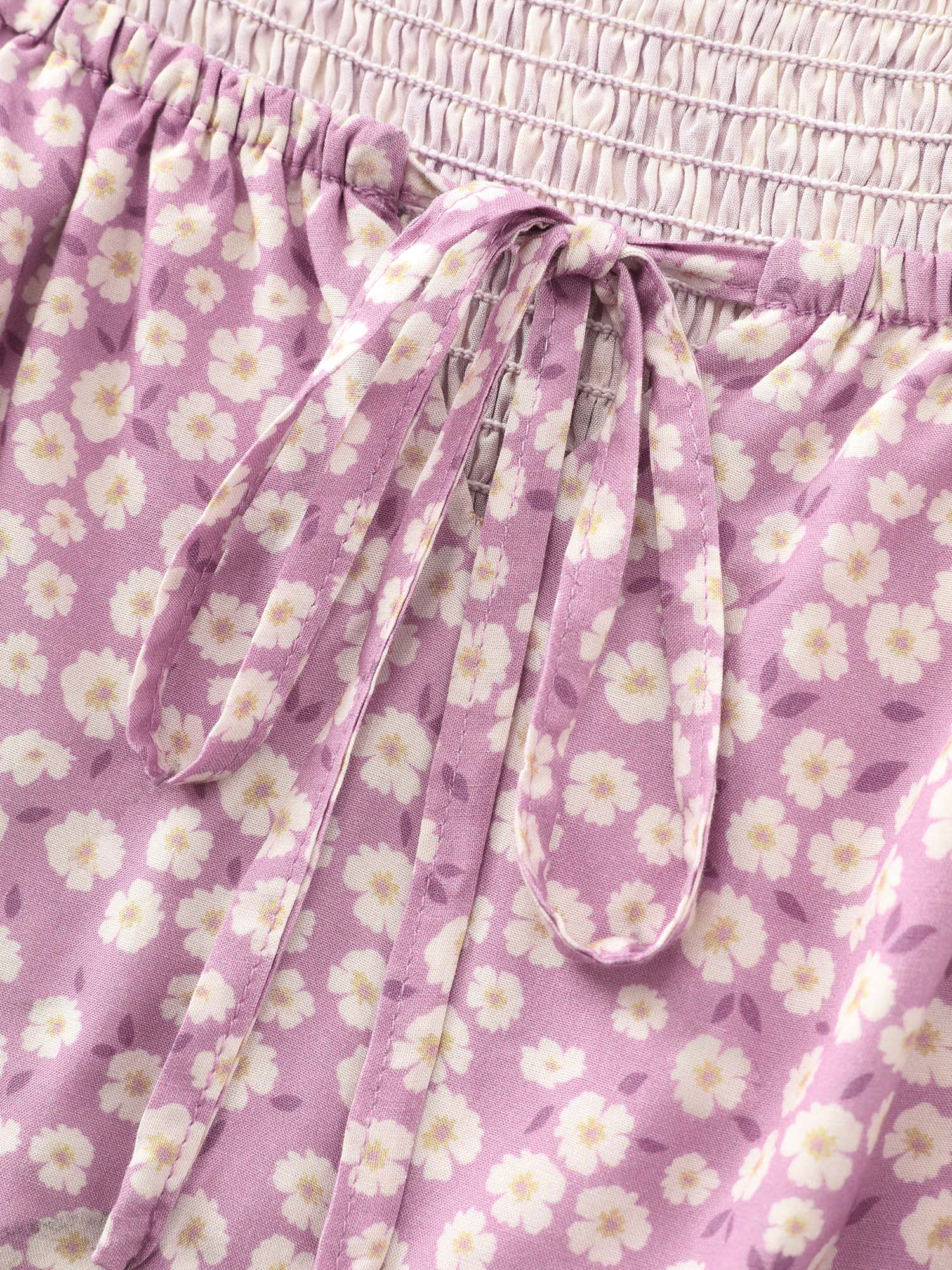 Ditsy Floral Print Cinched Waist Midi Dress - Image 5