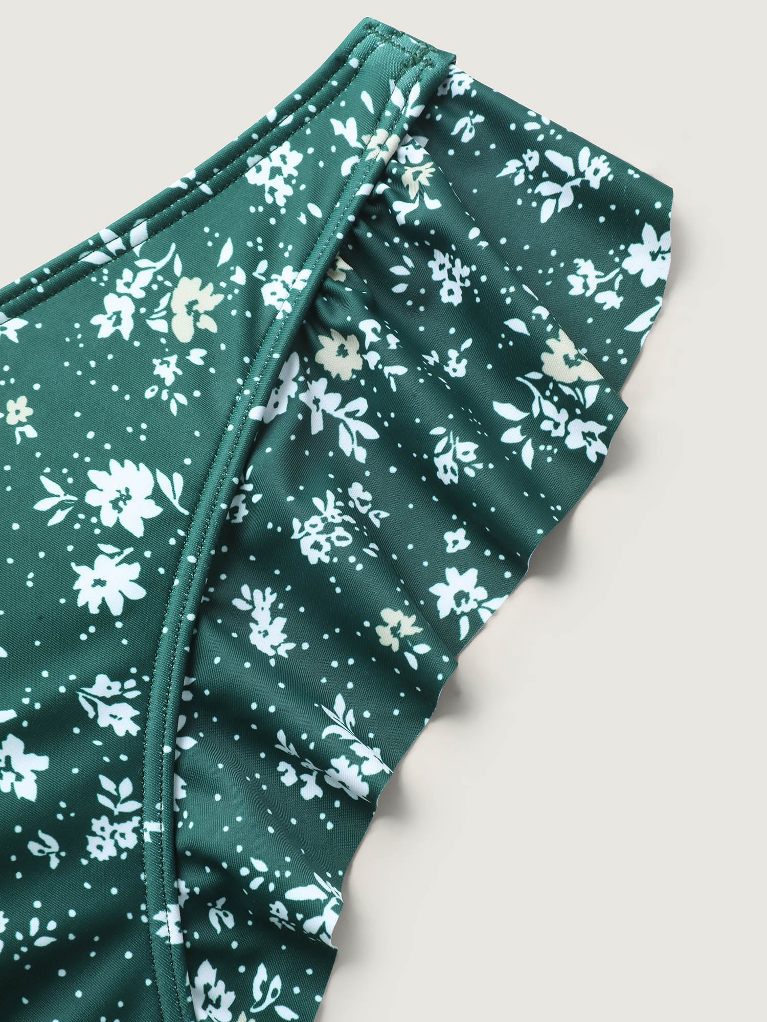 Ditsy Floral Print Drawstring Swim Dress - Image 5
