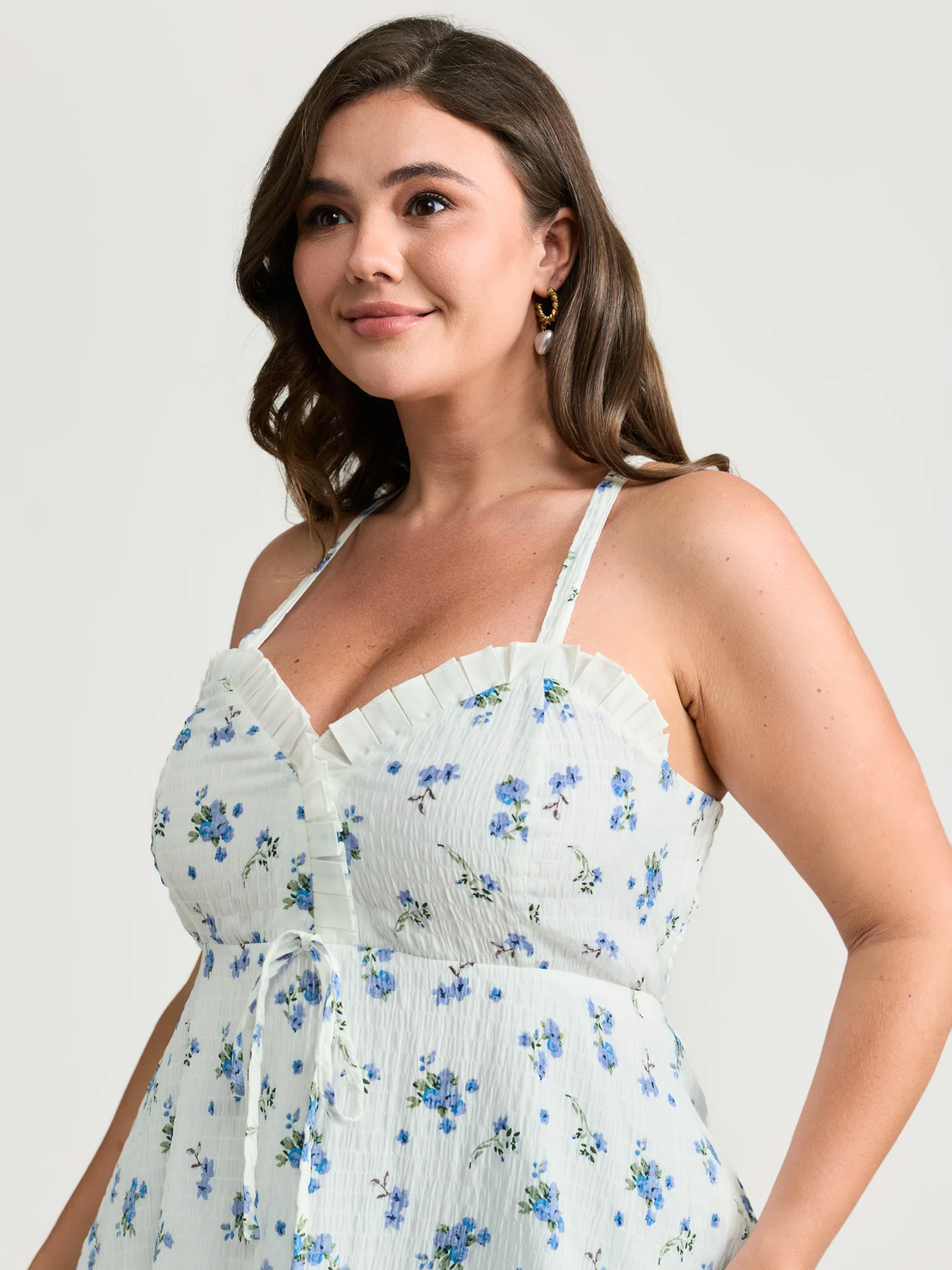 Ditsy Floral Print Fit And Flare Tank Top - Image 2