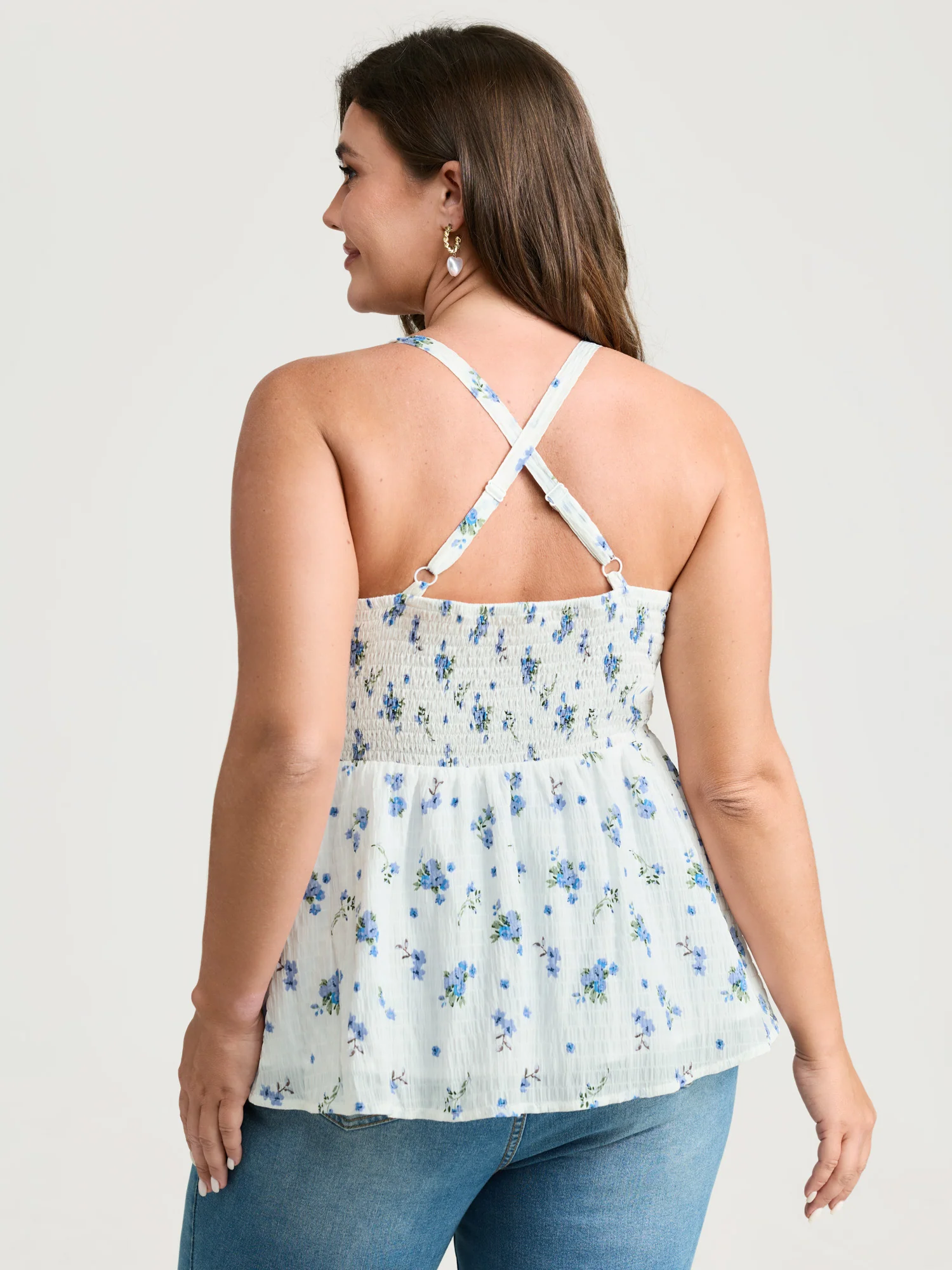 Ditsy Floral Print Fit And Flare Tank Top - Image 4