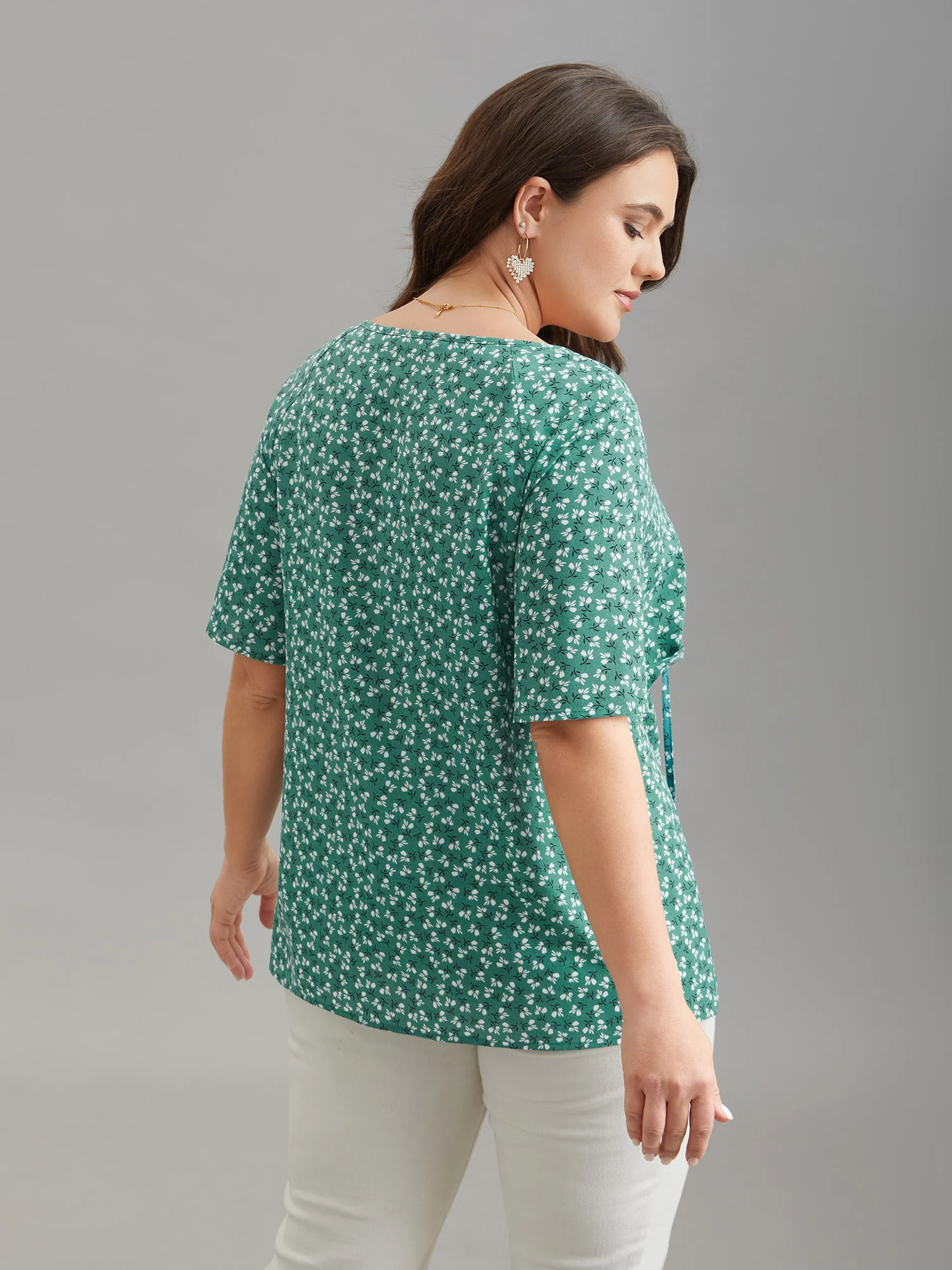 Ditsy Floral Print Half Sleeve Shirt - Image 5