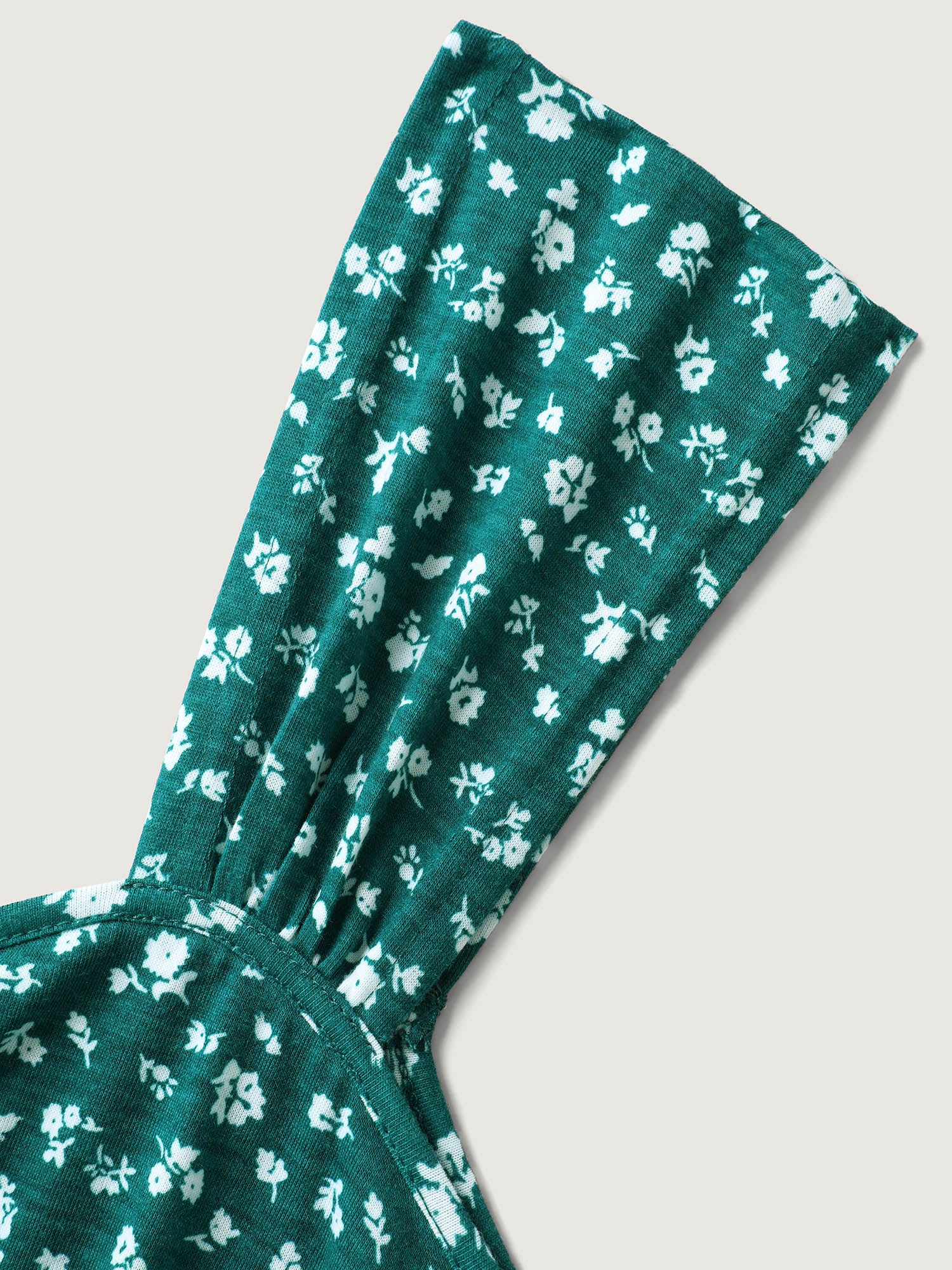 Ditsy Floral Print Knit Pockets Midi Dress - Image 6