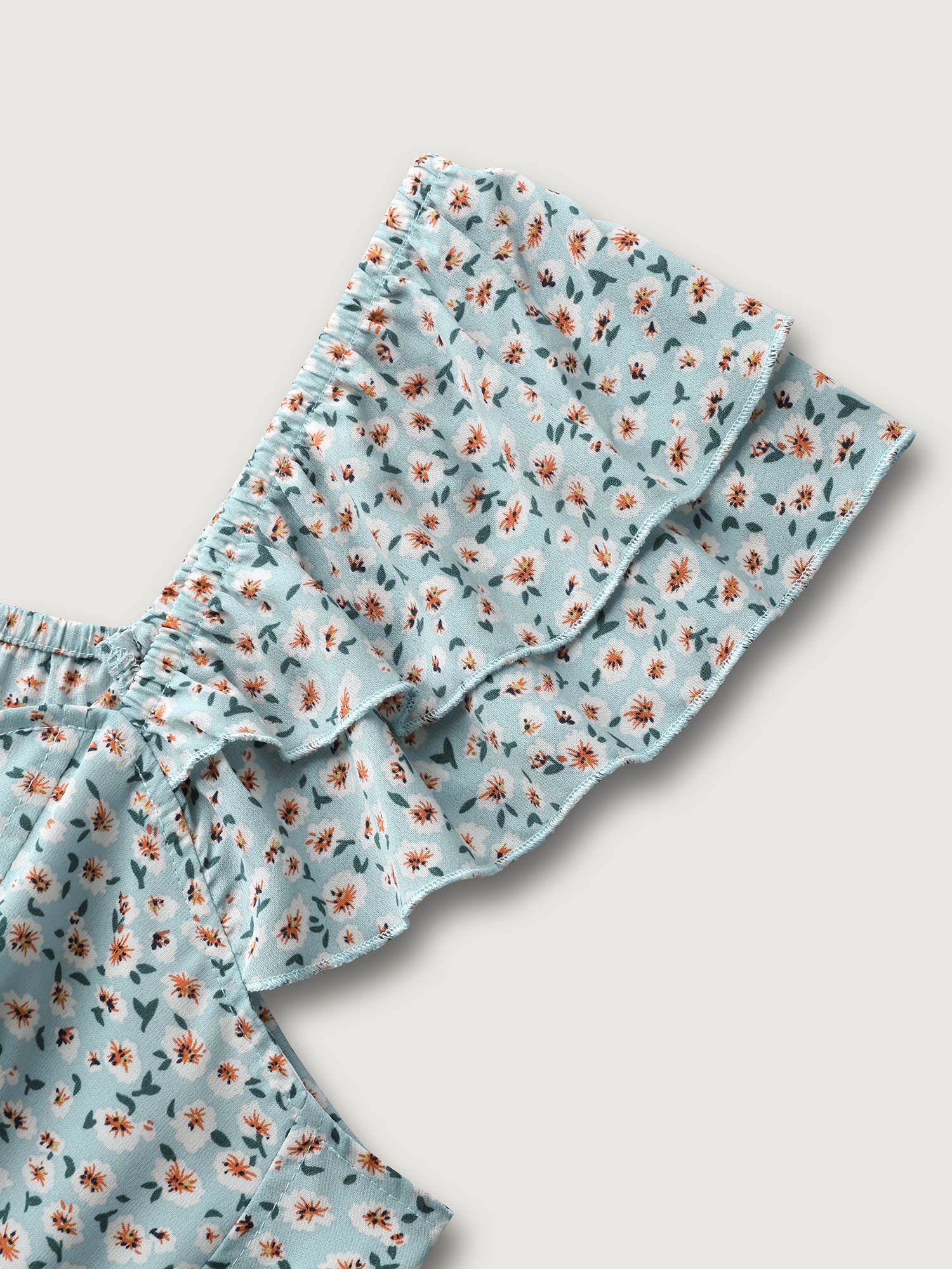 Ditsy Floral Print Layered Ruffle Midi Dress - Image 5