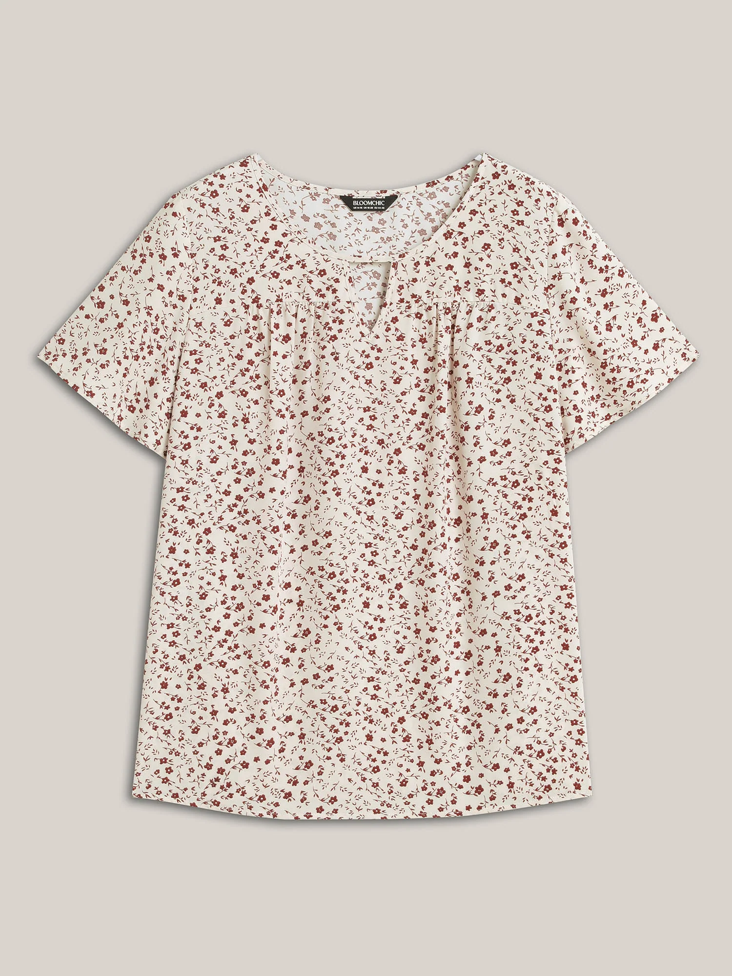 Ditsy Floral Print Lotus Leaf Sleeve Shirt - Image 7