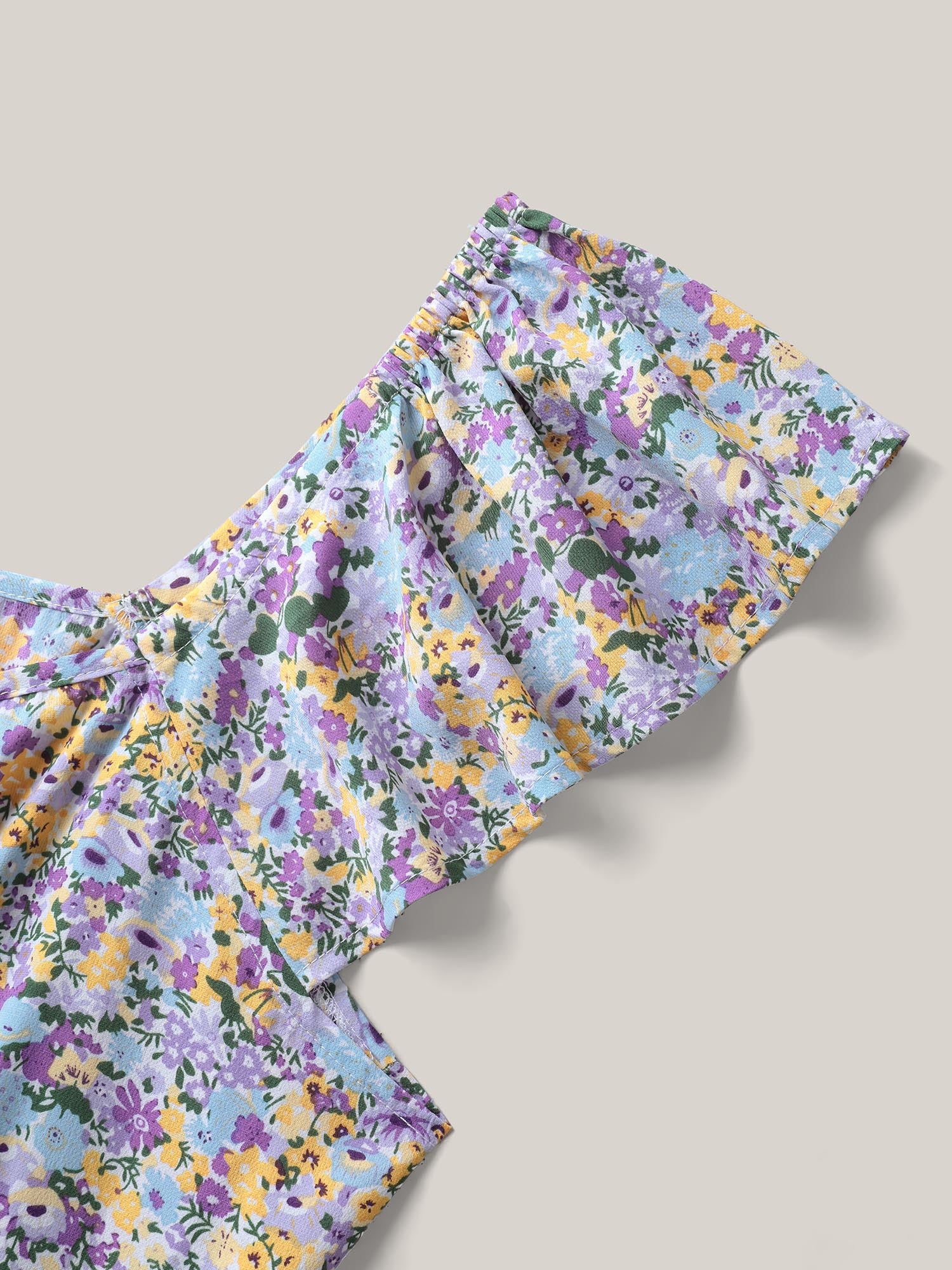 Ditsy Floral Print Neck Tie Midi Dress - Image 6