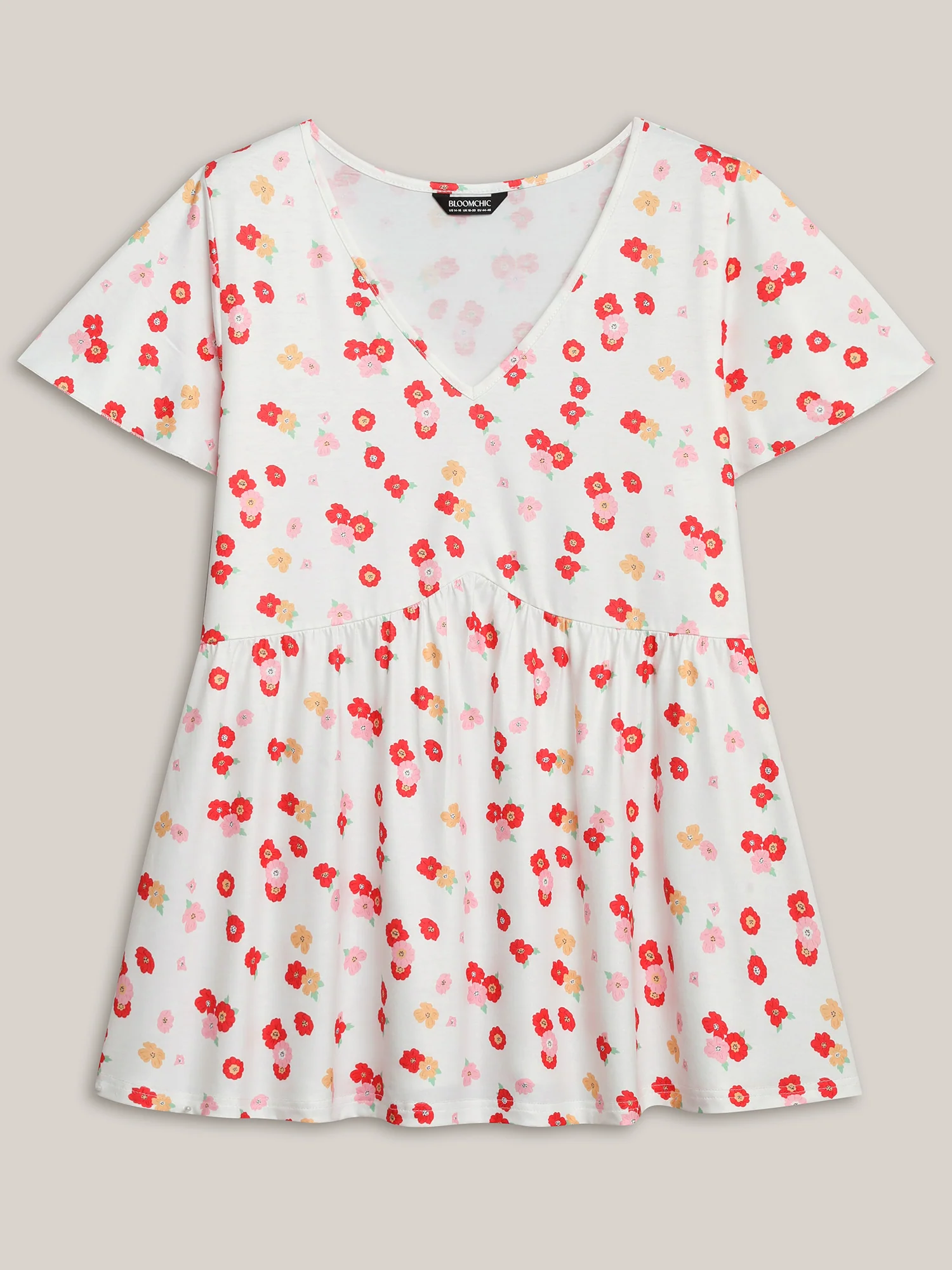 Ditsy Floral Print Sheer Babydoll Top - Image 7