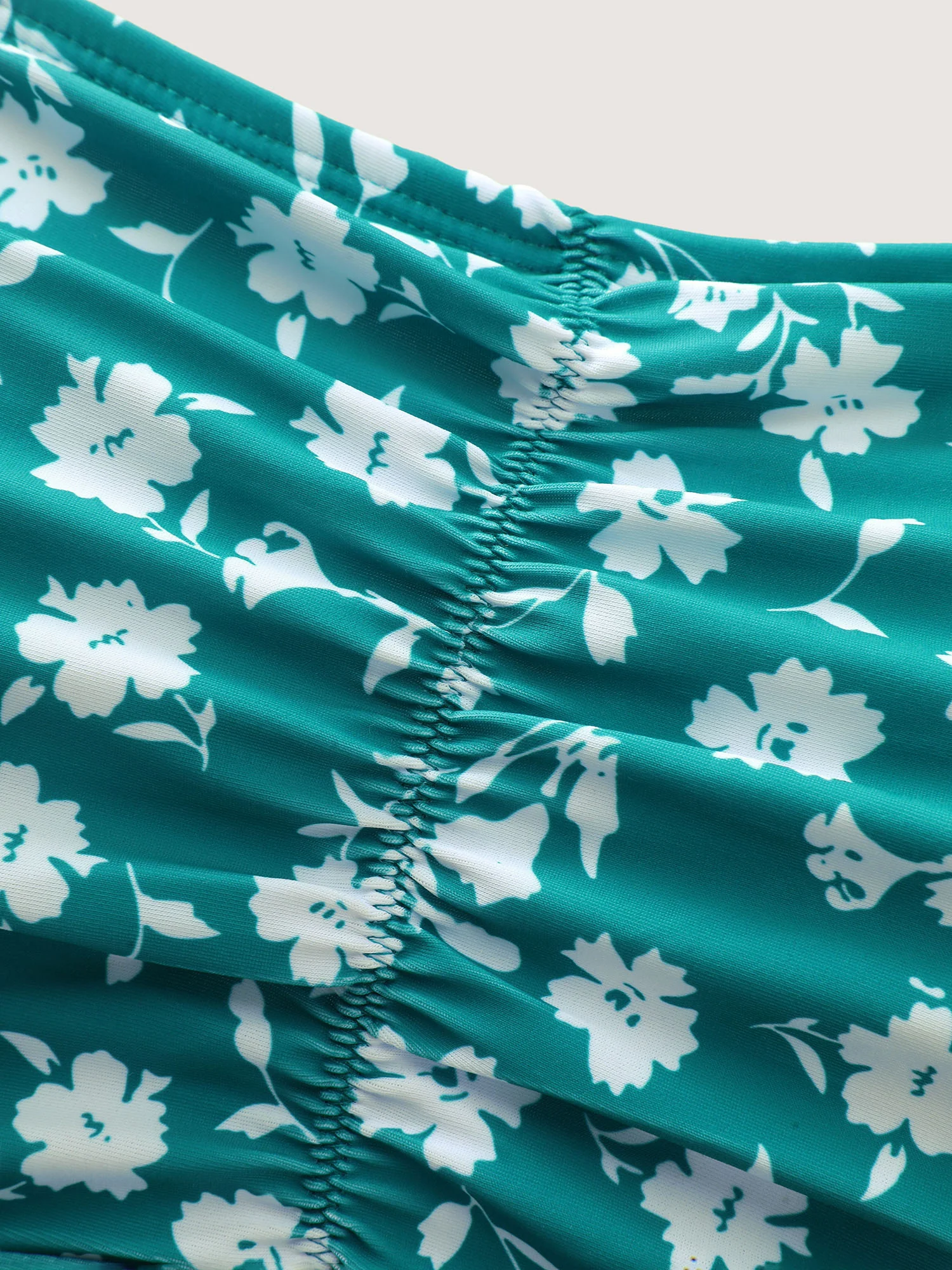 Ditsy Floral Ruched Empire Waist Swim Dress - Image 26