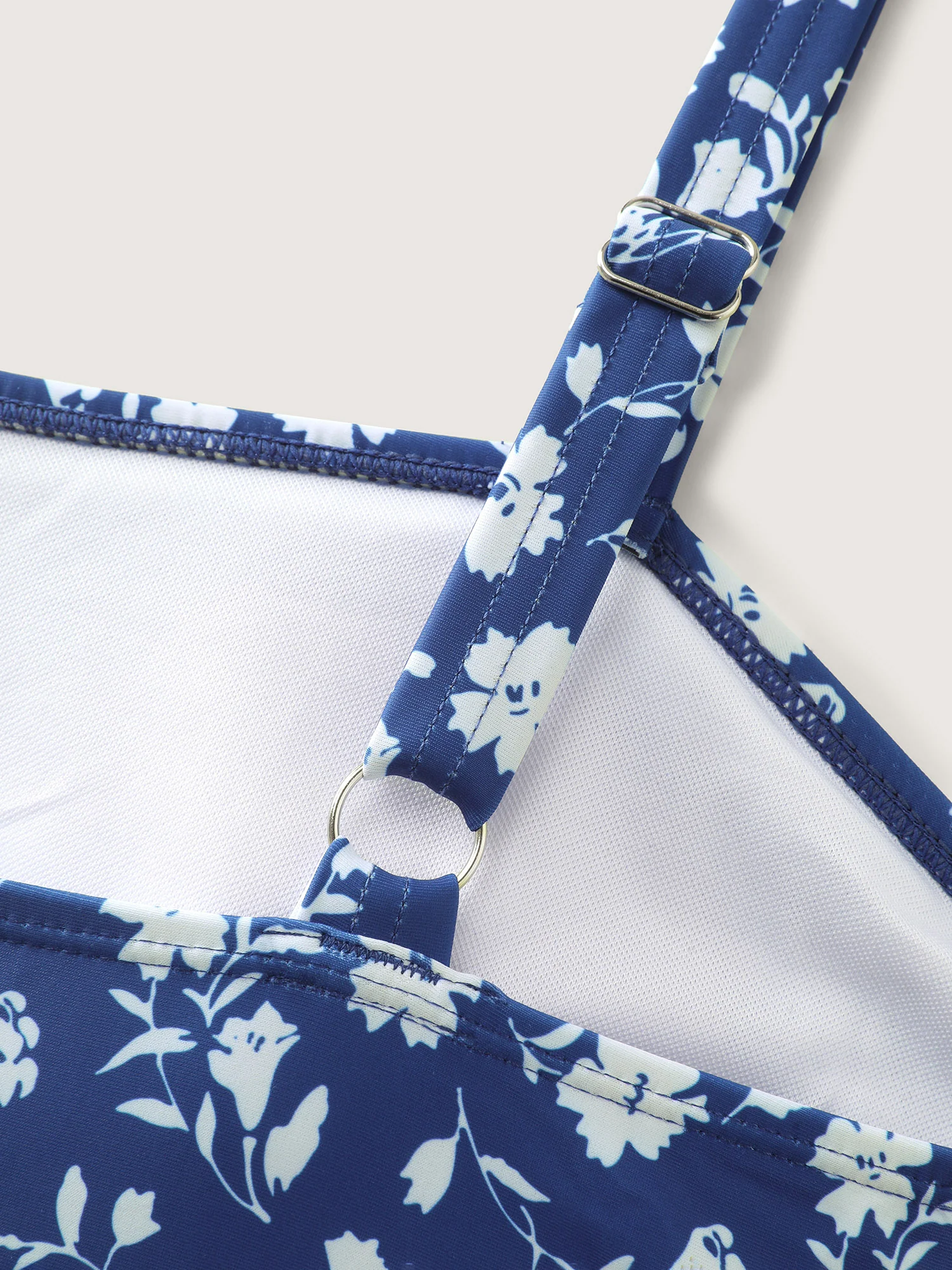 Ditsy Floral Ruched Empire Waist Swim Dress - Image 9