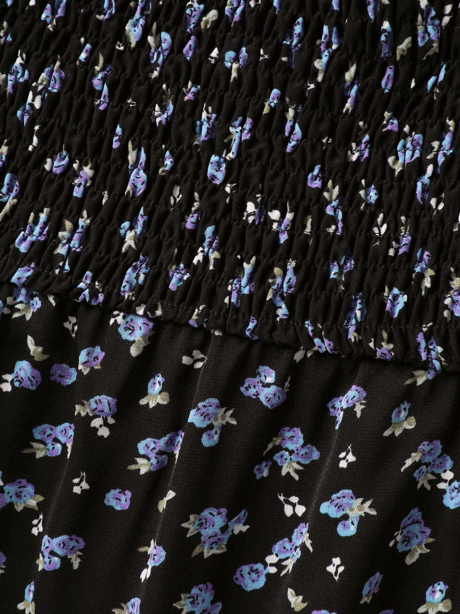 Ditsy Floral Shirred Bodice Midi Dress - Image 5