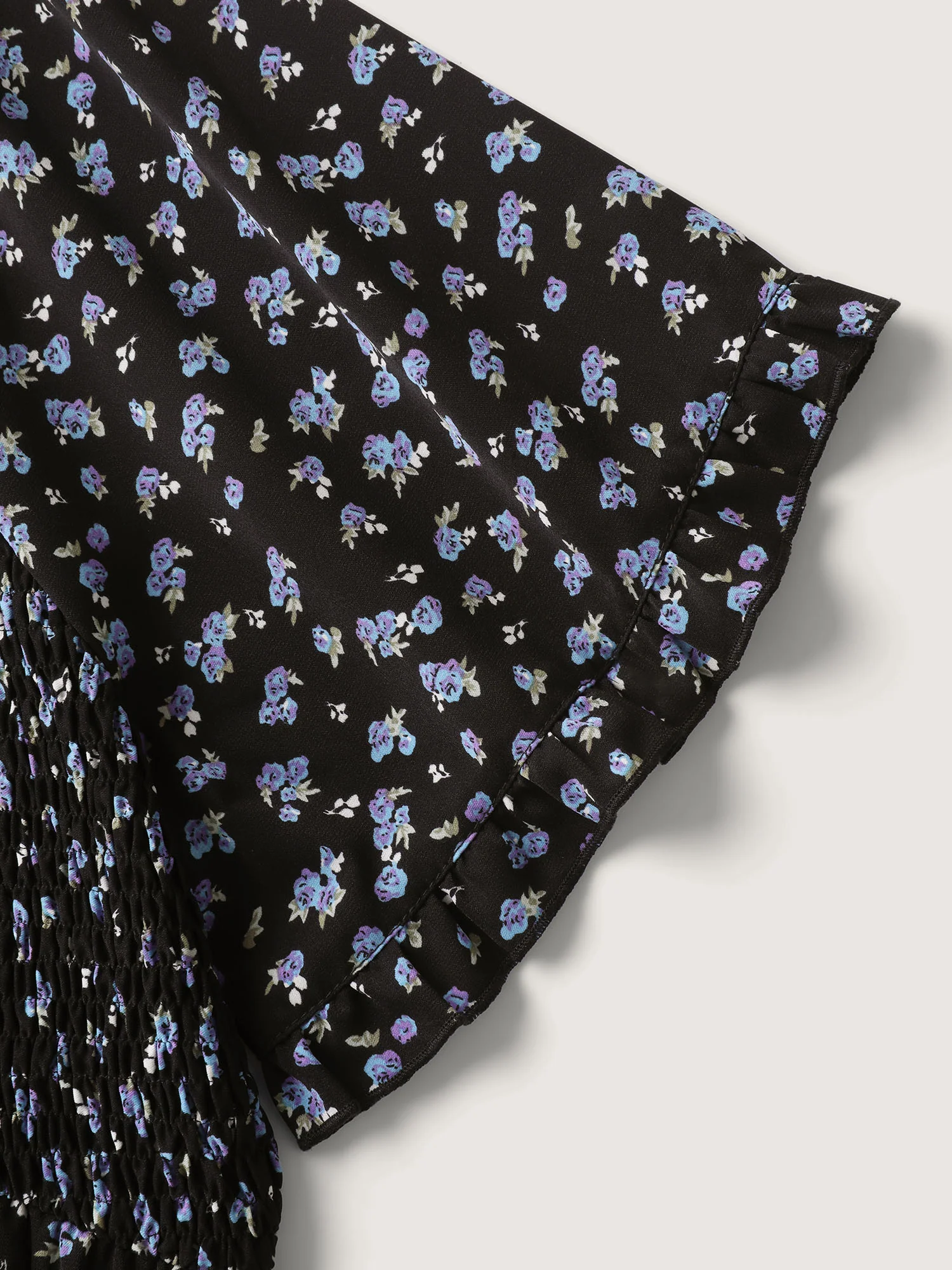 Ditsy Floral Shirred Bodice Midi Dress - Image 6