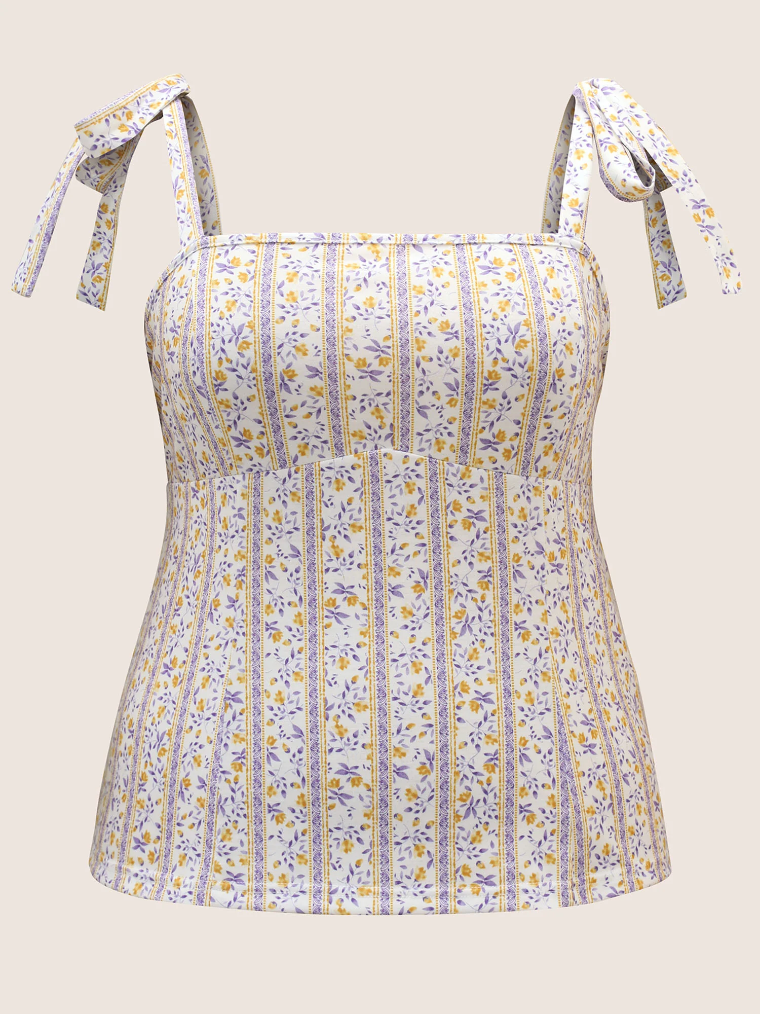 Ditsy Floral Shirred Tie Knot Cami Top - Image 7
