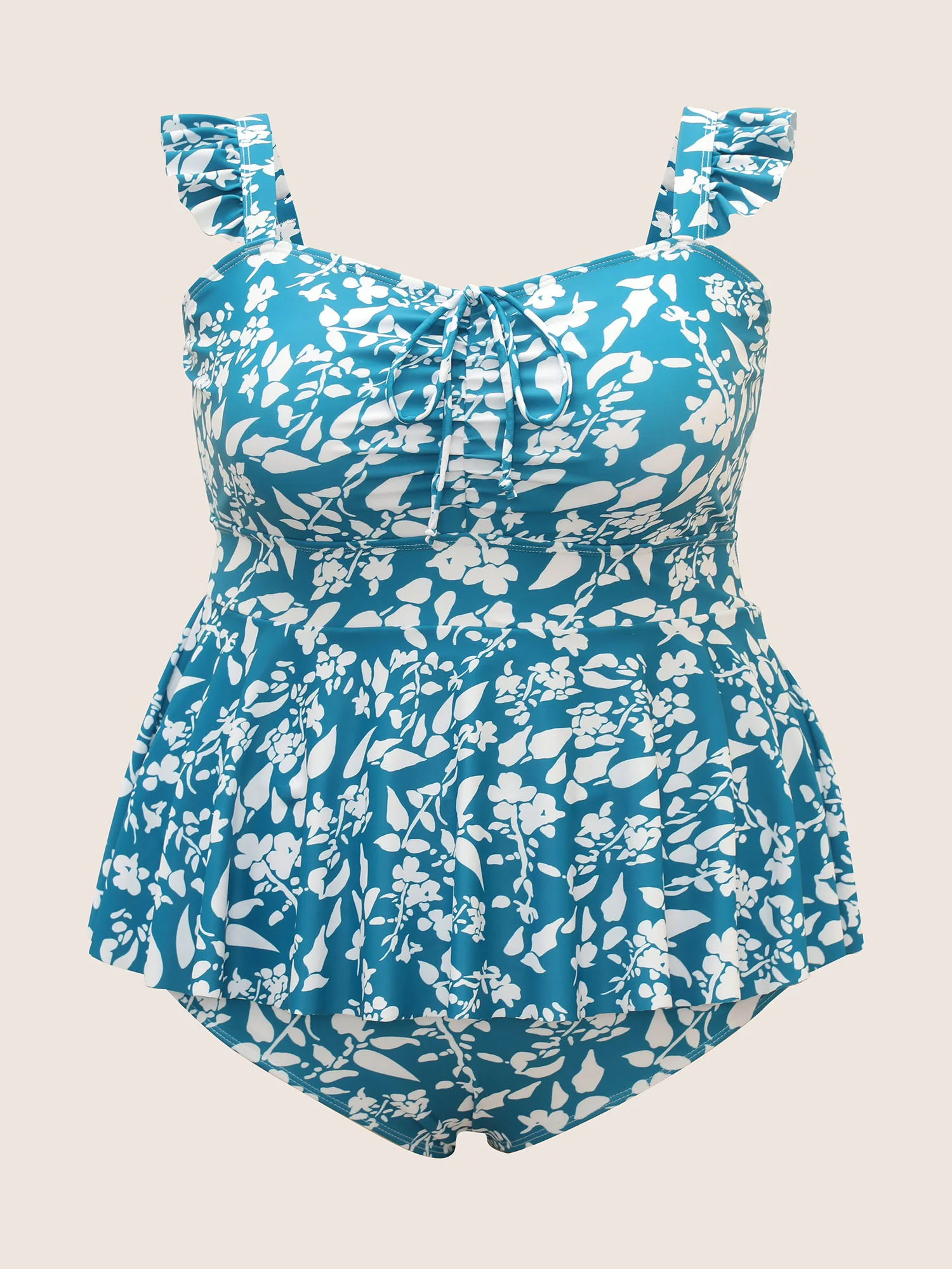 Ditsy Floral Tiered Ruffles One Piece Swimsuit - Image 7